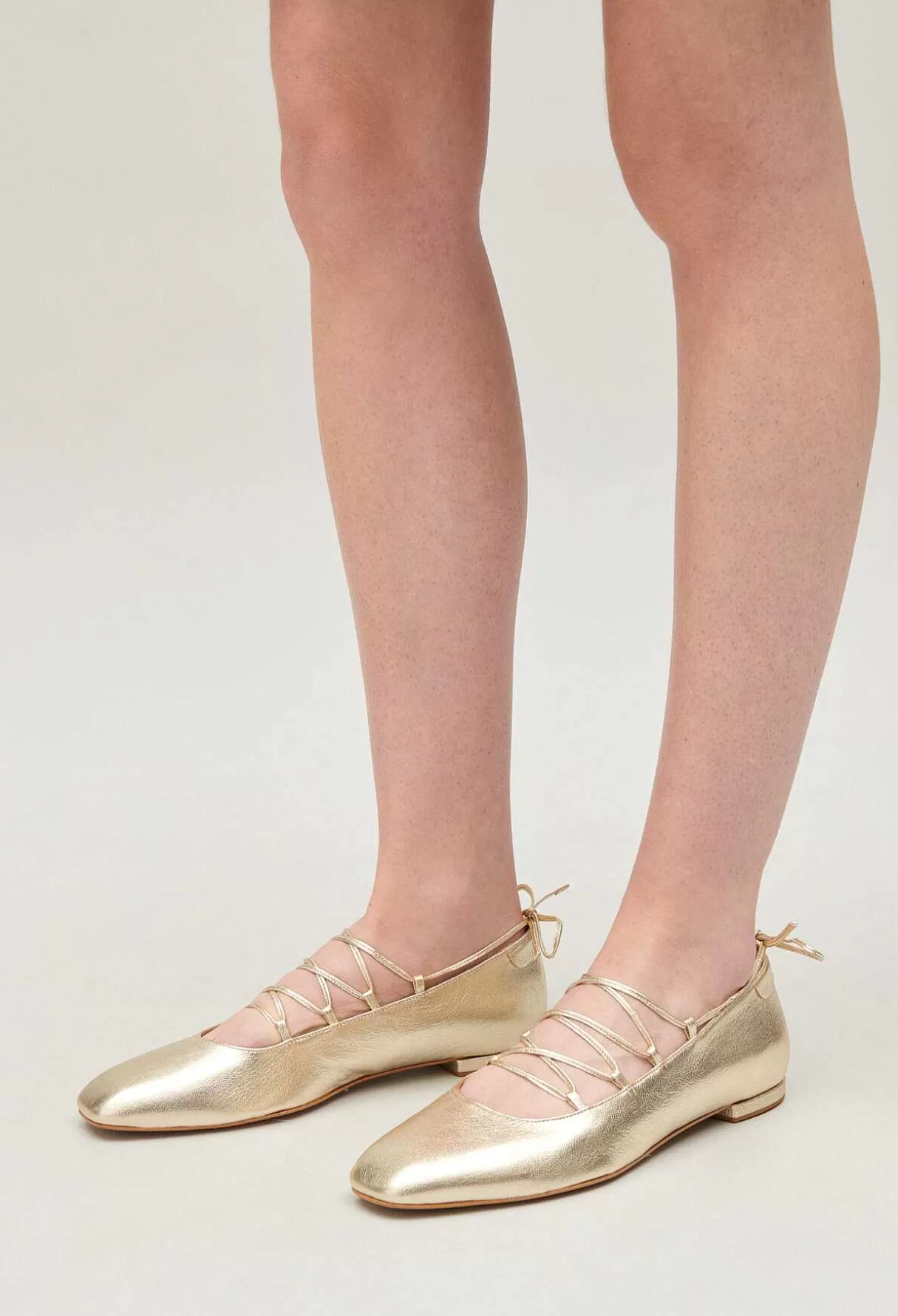 Claudie Pierlot Ballerines Cuir Dore Discount