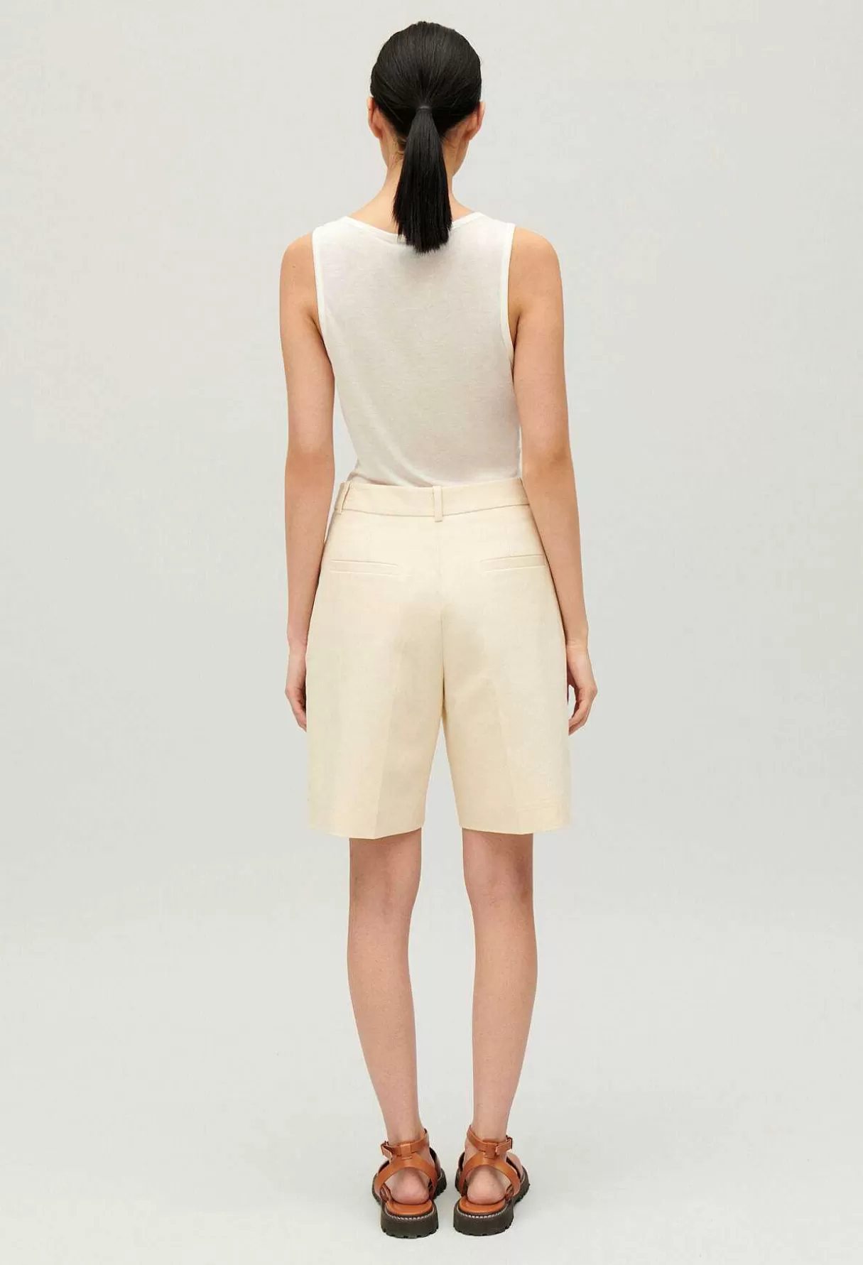 Claudie Pierlot Bermuda Coton Beige Clair Sale