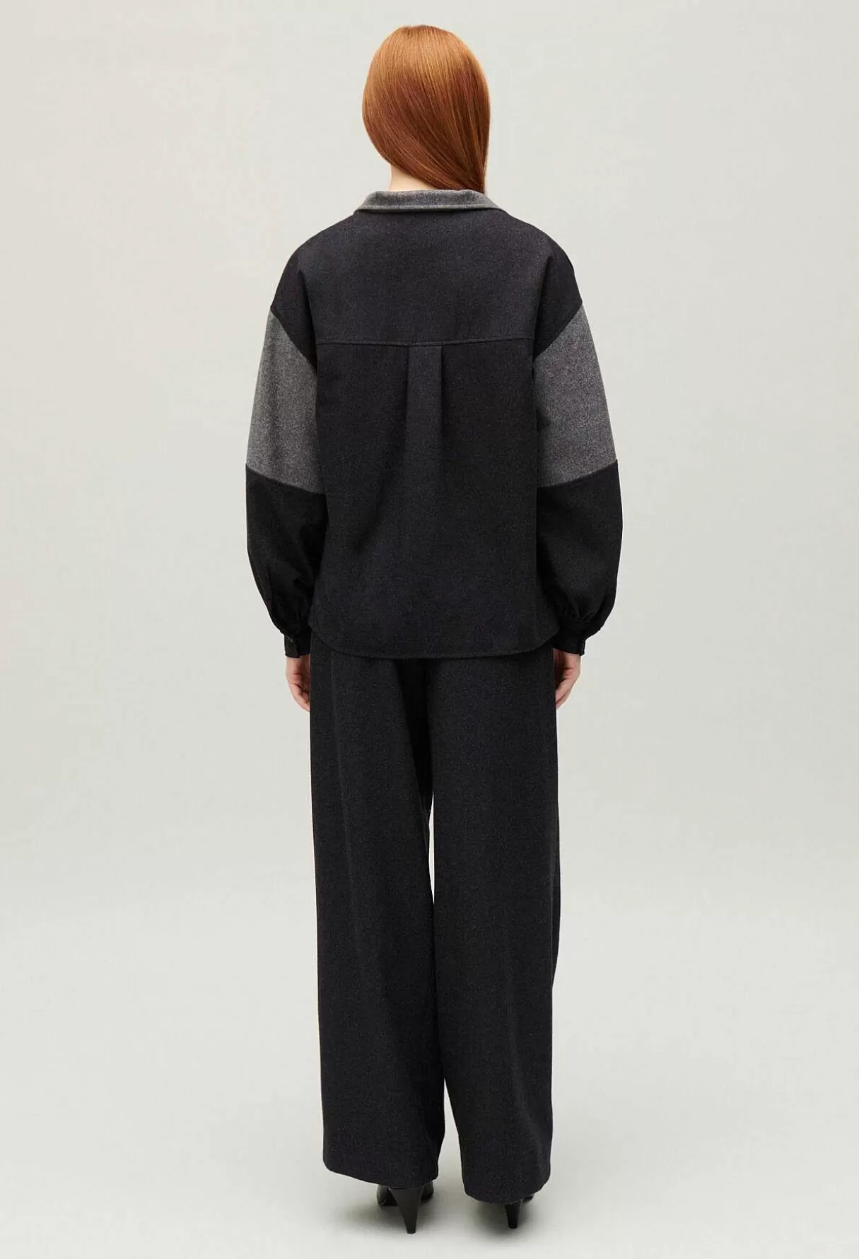 Claudie Pierlot Blouse Ample Gris Fonce Cheap