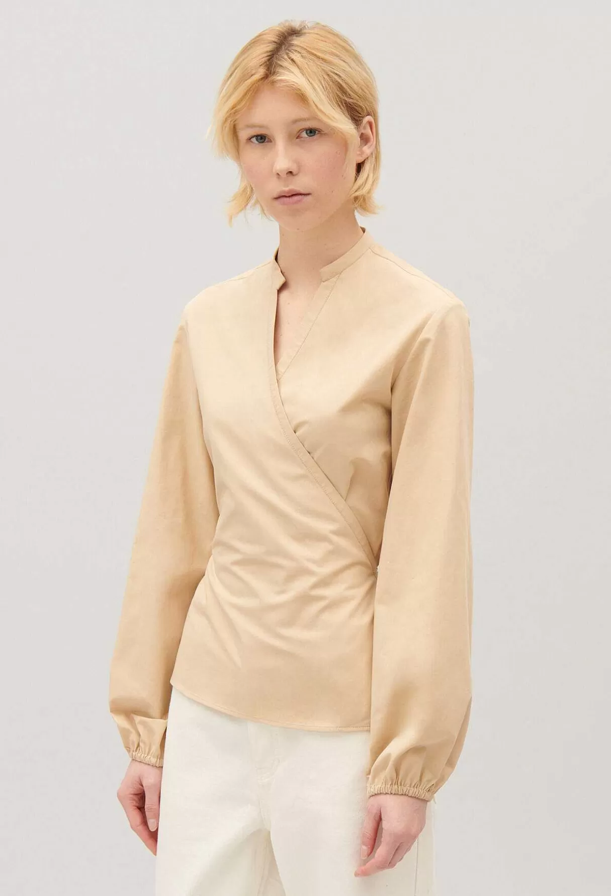Claudie Pierlot Blouse Cache-Coeur Sable Shop