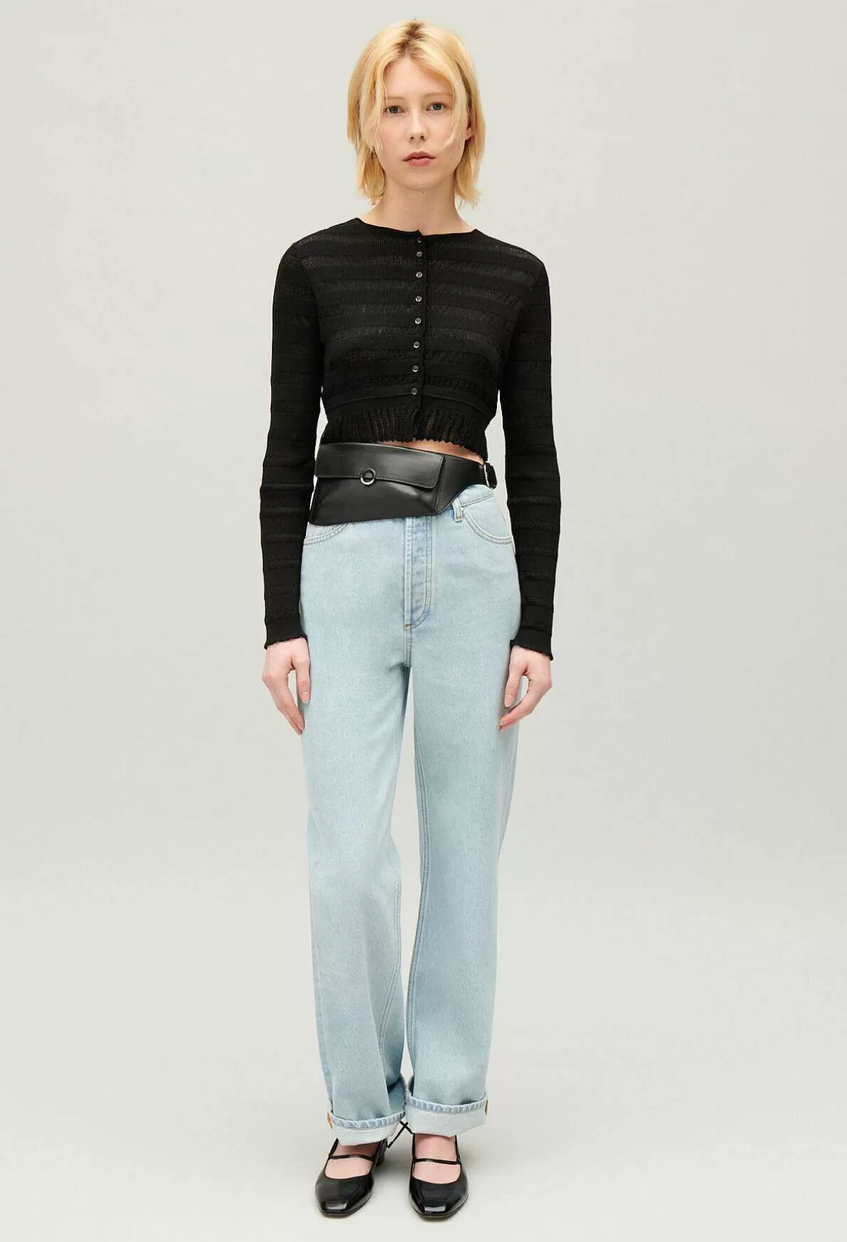 Claudie Pierlot Cardigan Court Noir Sale