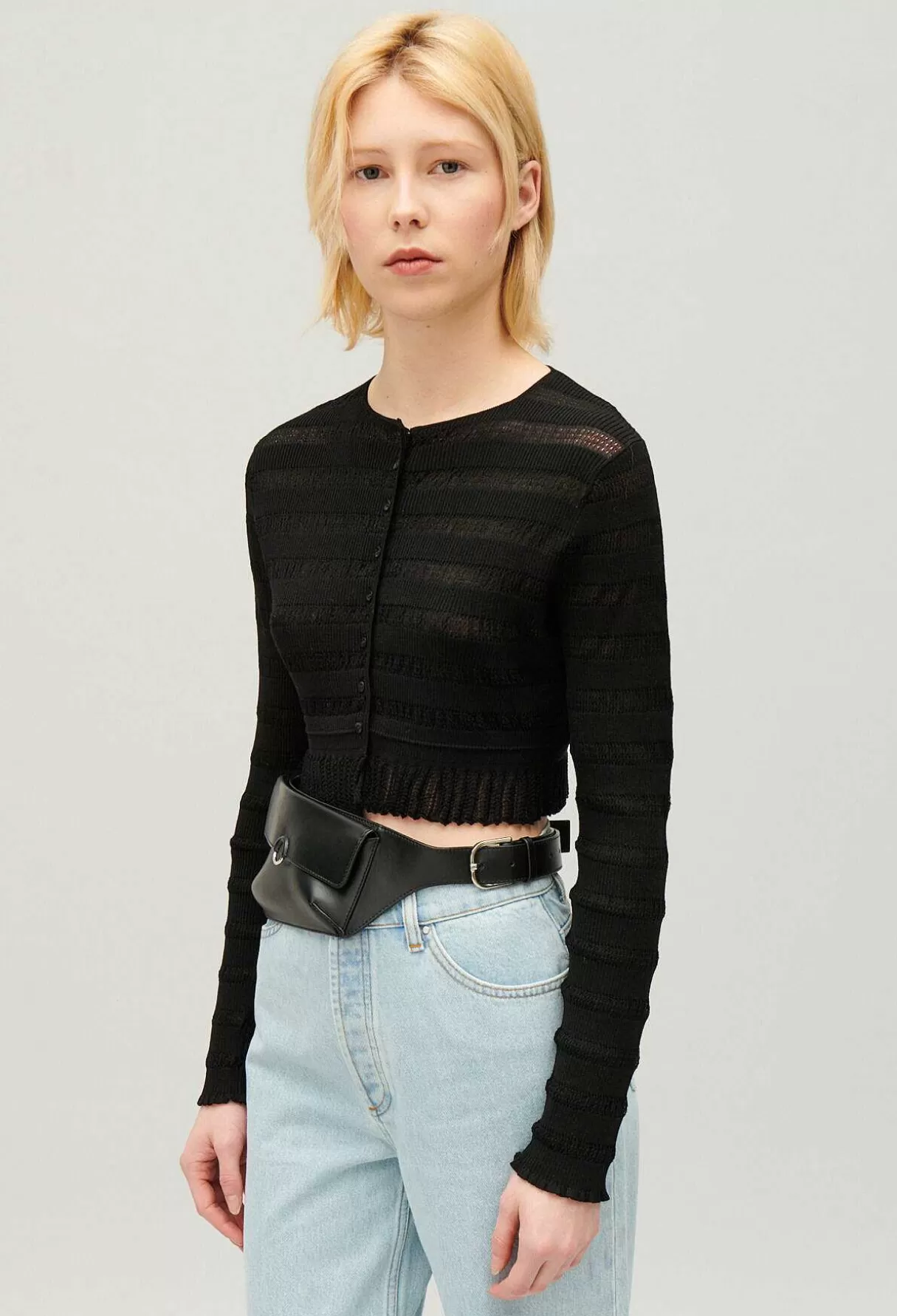 Claudie Pierlot Cardigan Court Noir Sale