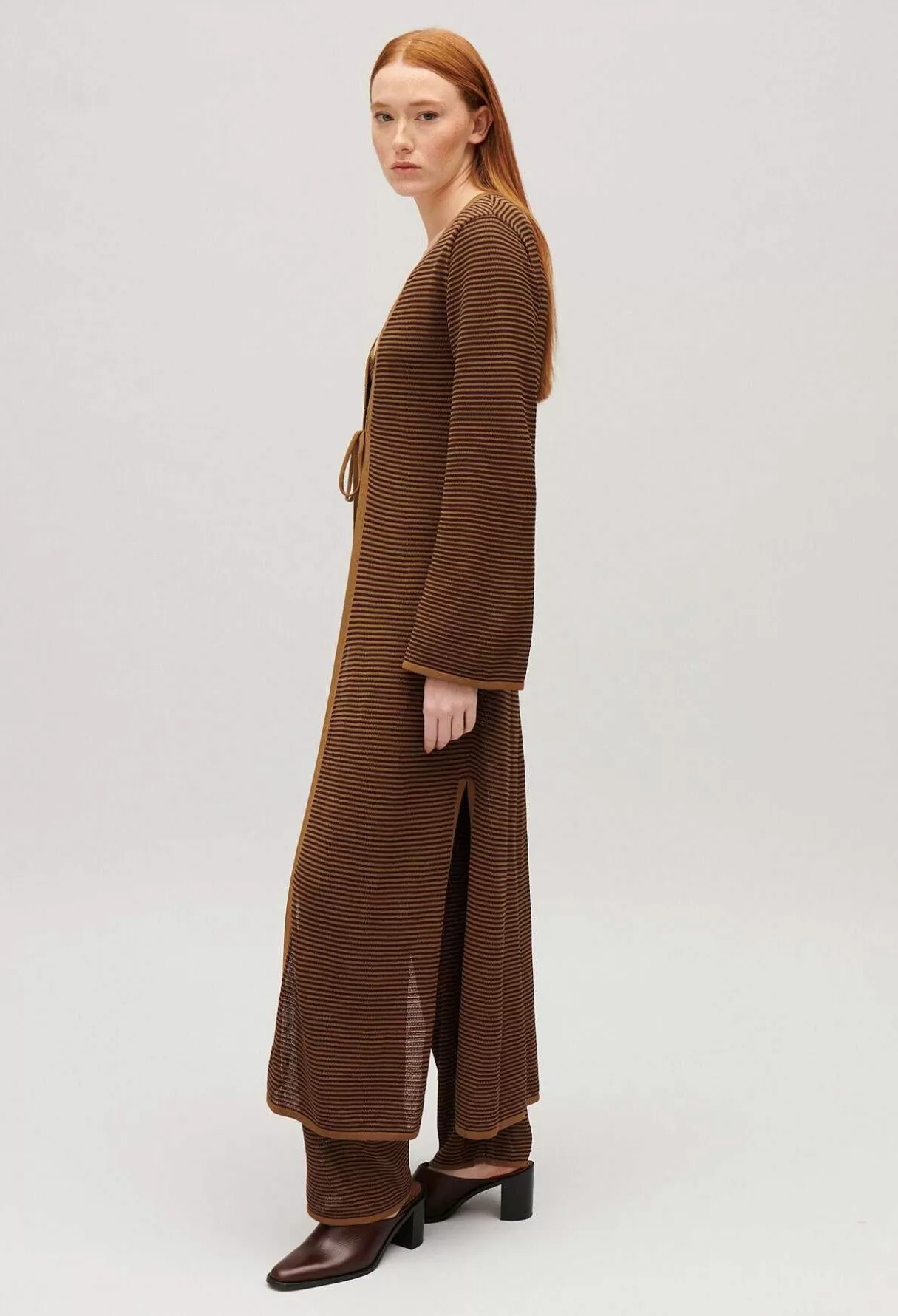 Claudie Pierlot Cardigan Long Marron Best Sale