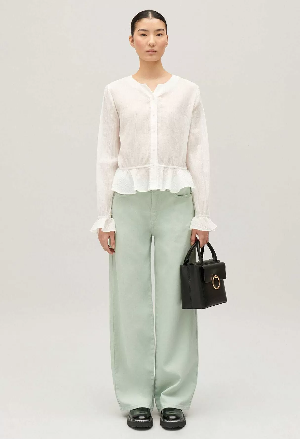 Claudie Pierlot Chemise Basque Volantee Ecrue Cheap