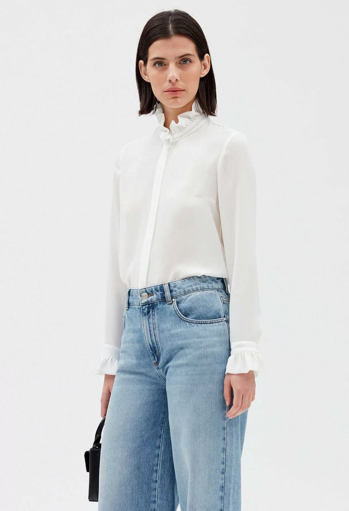 Claudie Pierlot Chemise Col Victorien Ecrue Discount