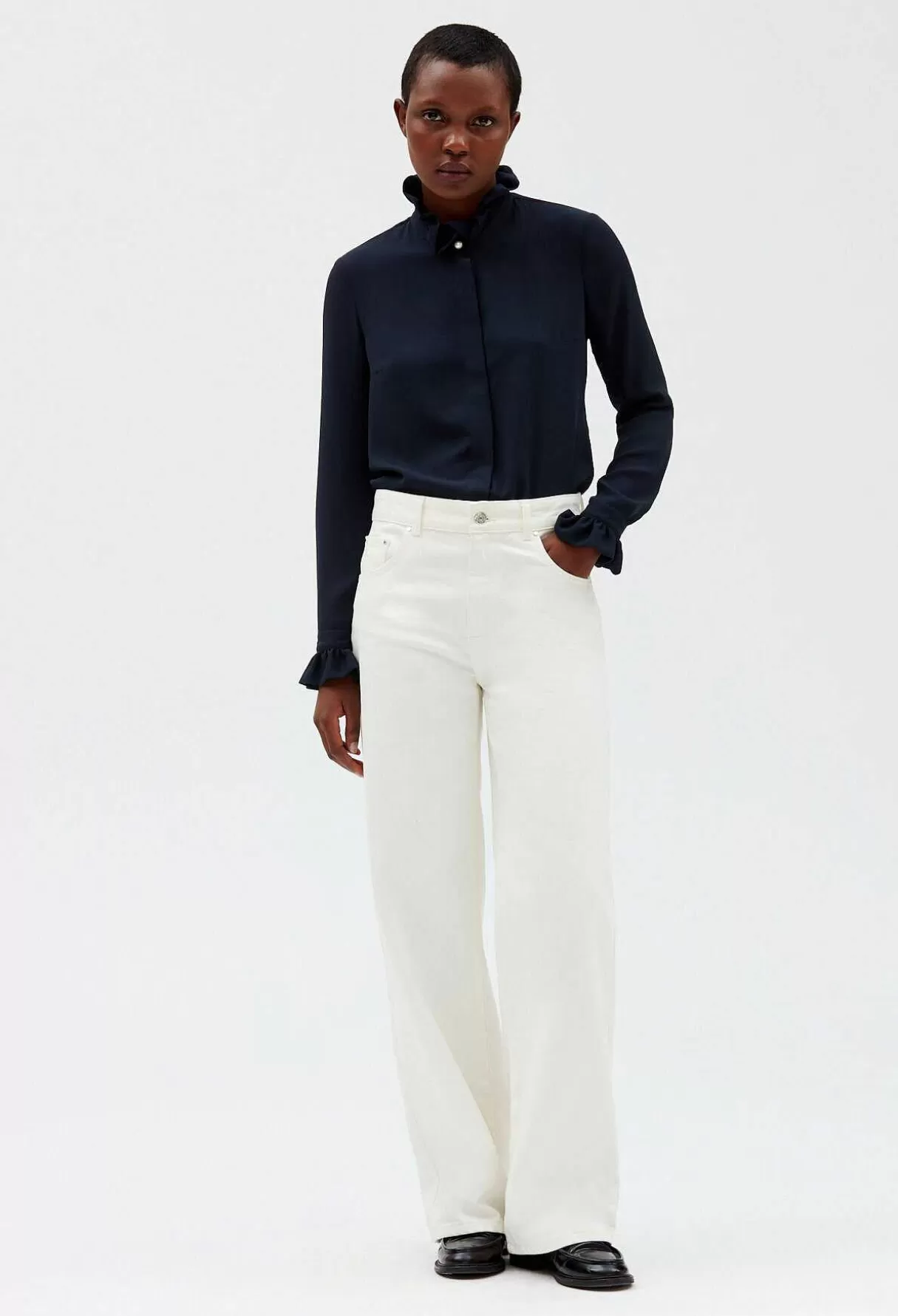 Claudie Pierlot Chemise Col Victorien Marine Best