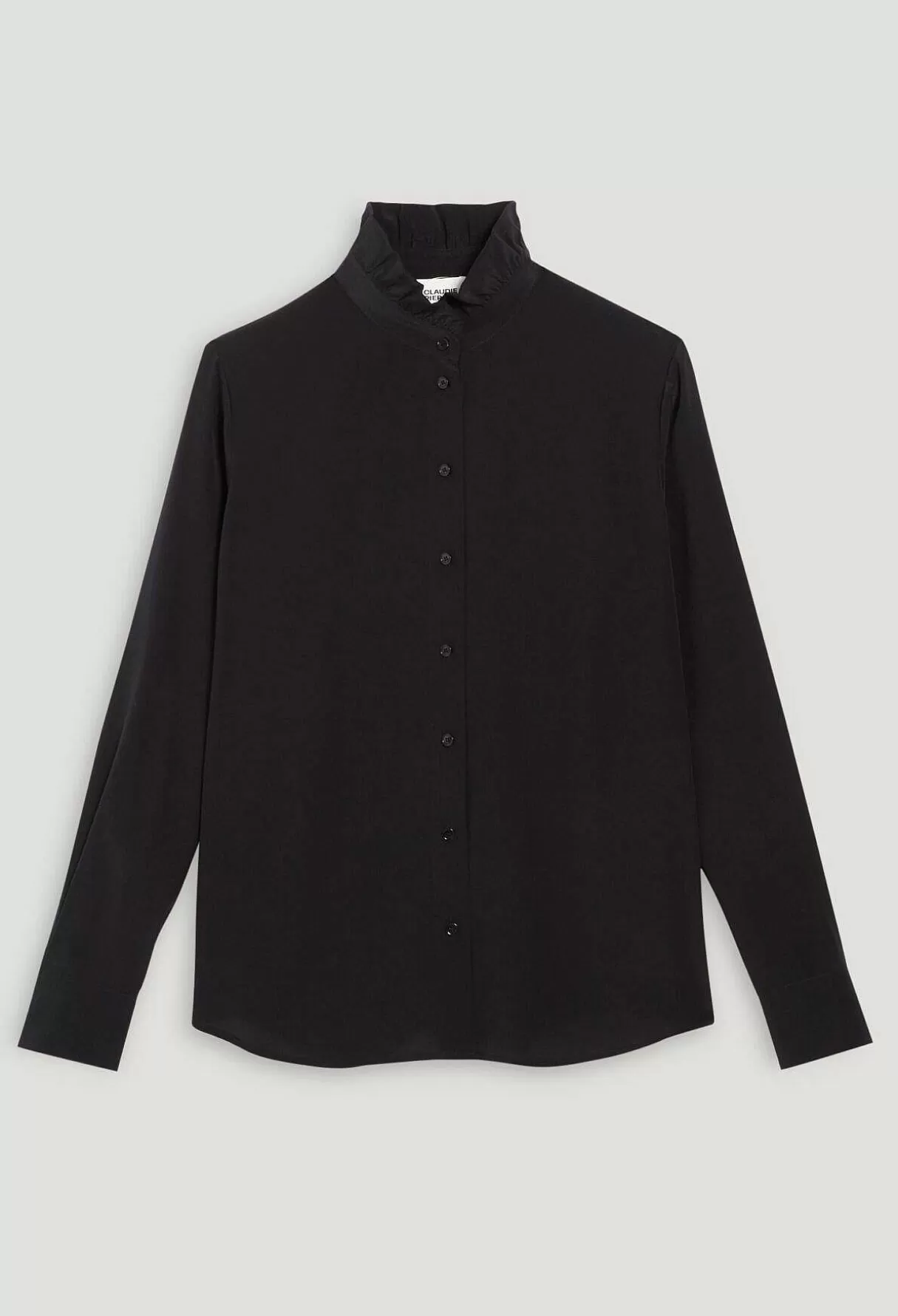 Claudie Pierlot Chemise Col Victorien Soie Noire Best Sale