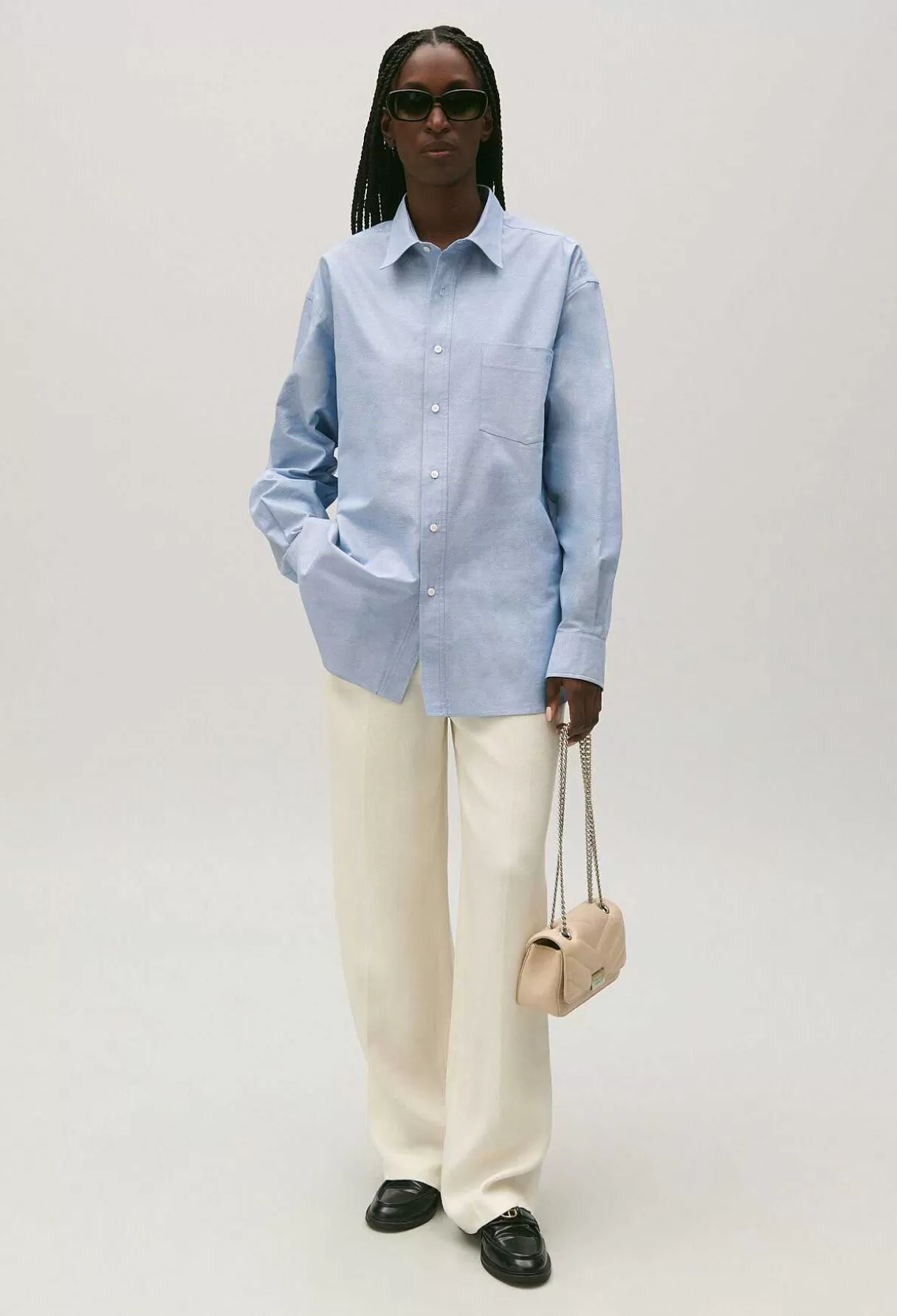 Claudie Pierlot Chemise Coton Bleu Ciel Online