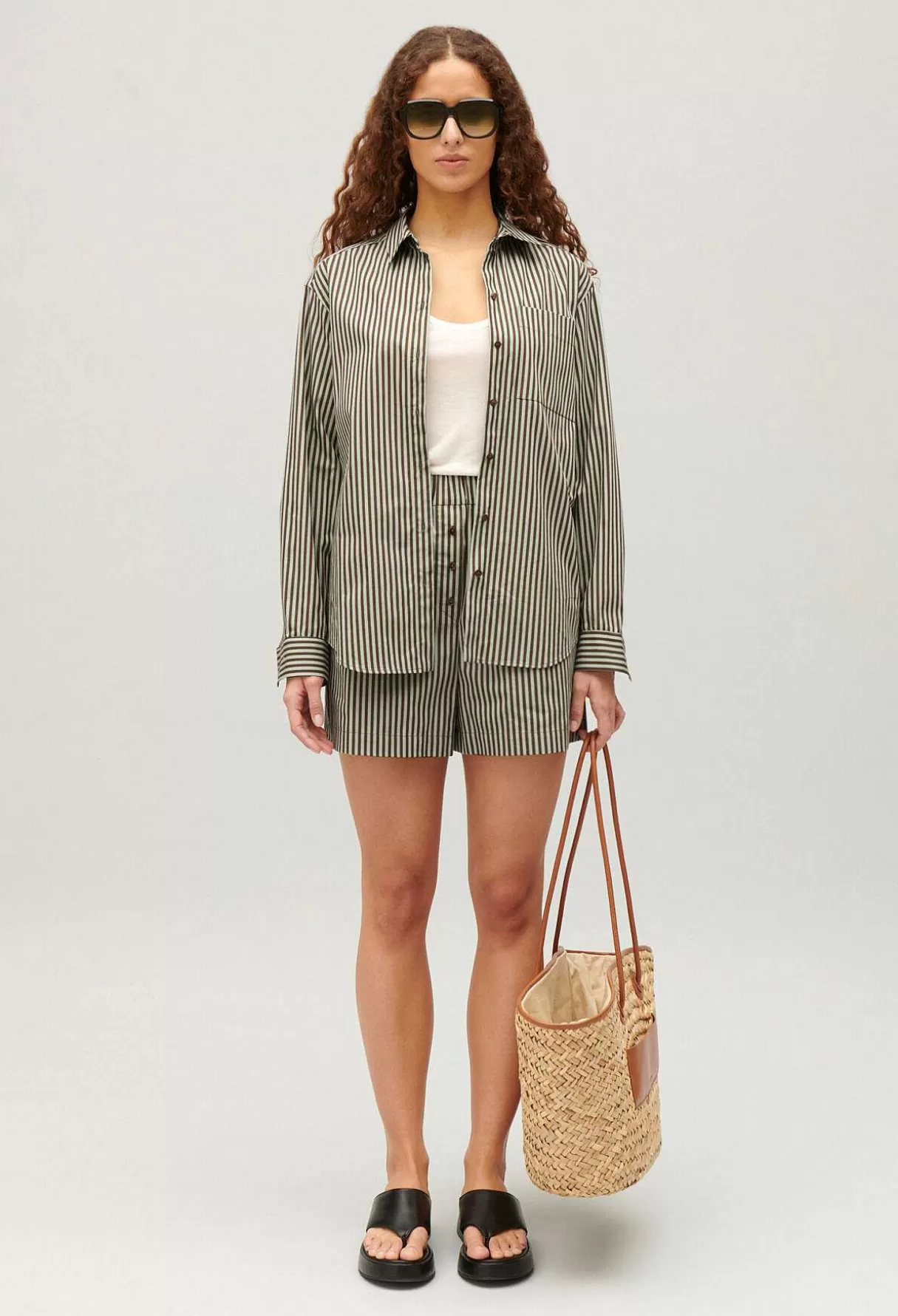 Claudie Pierlot Chemise Rayee Verte Online