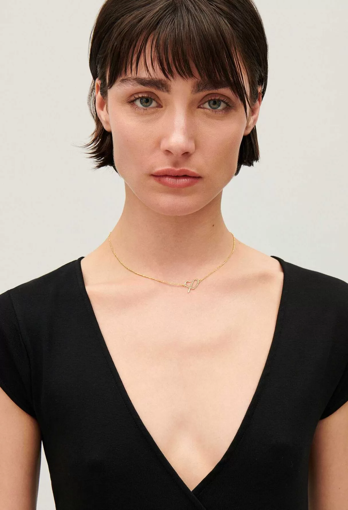 Claudie Pierlot Collier Coeur Cp Laiton Dore Clearance