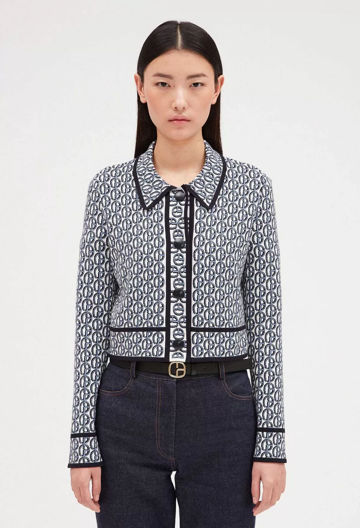 Claudie Pierlot Gilet Court Col Claudine Monogramme Store