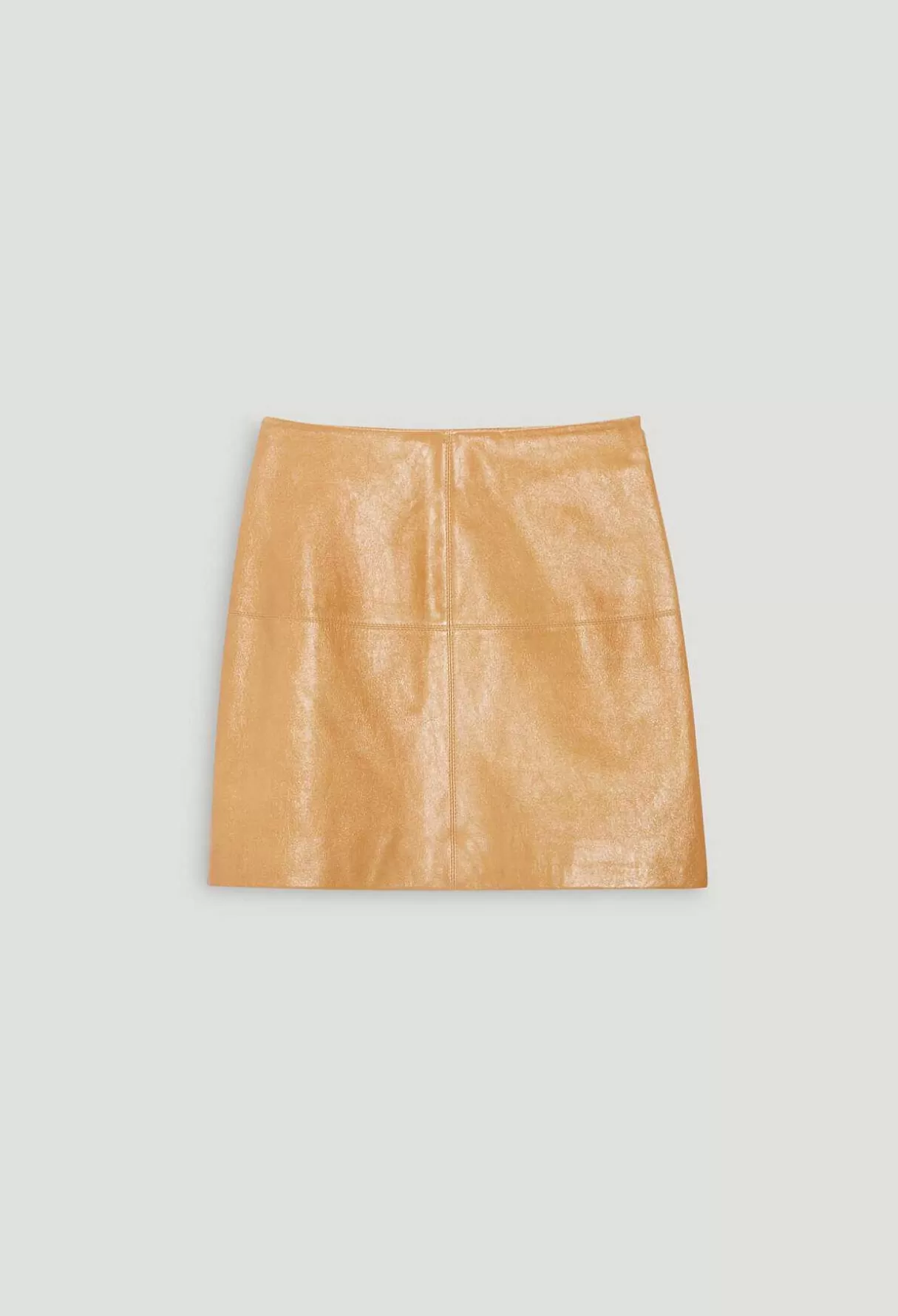 Claudie Pierlot Jupe Courte Cuir Jaune Ocre Clearance