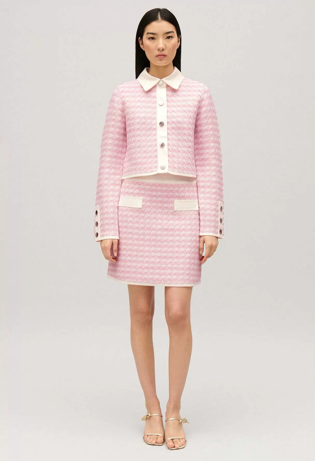 Claudie Pierlot Jupe Courte En Maille Bicolore Fashion
