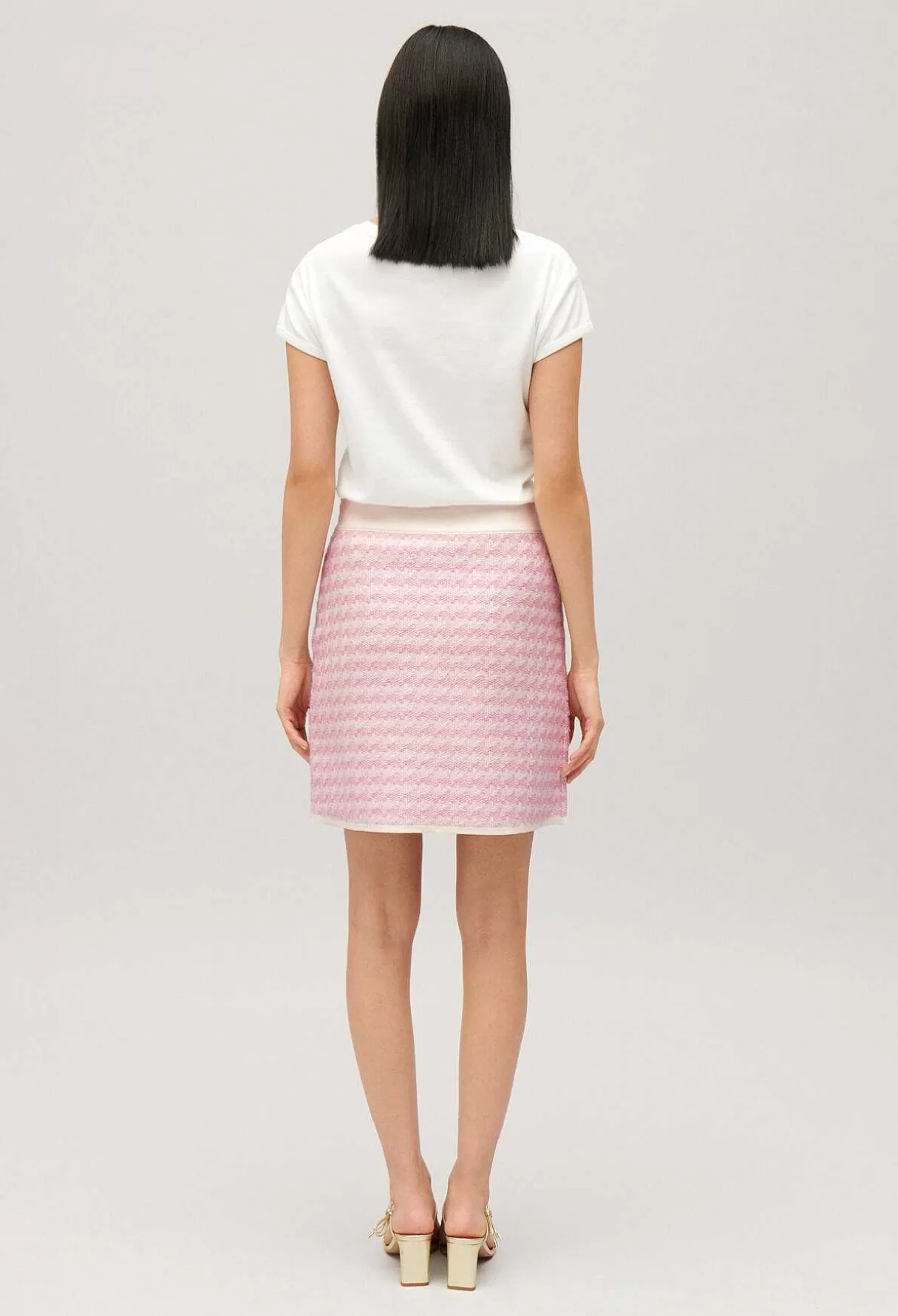 Claudie Pierlot Jupe Courte En Maille Bicolore Fashion