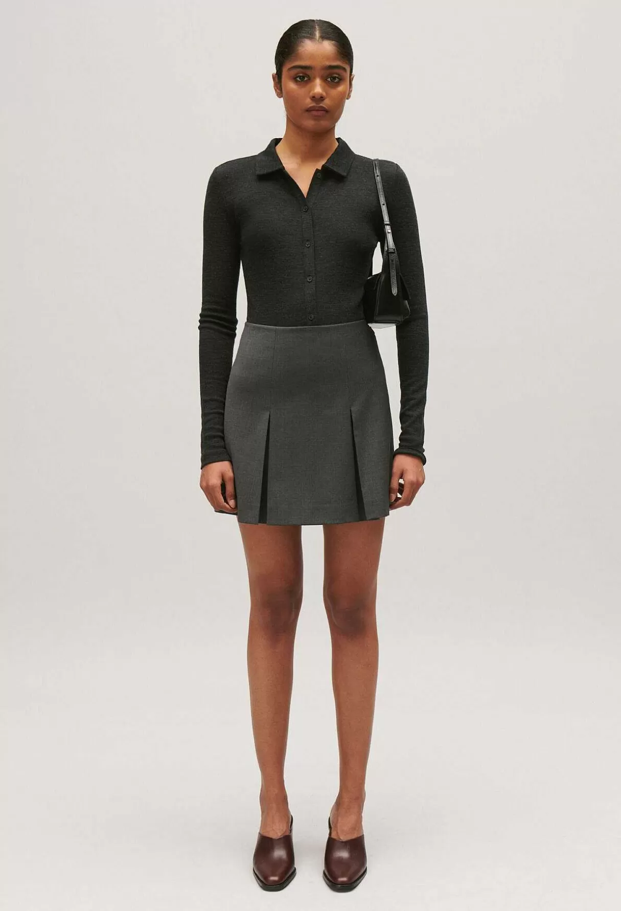 Claudie Pierlot Jupe Courte Gris Chine Outlet