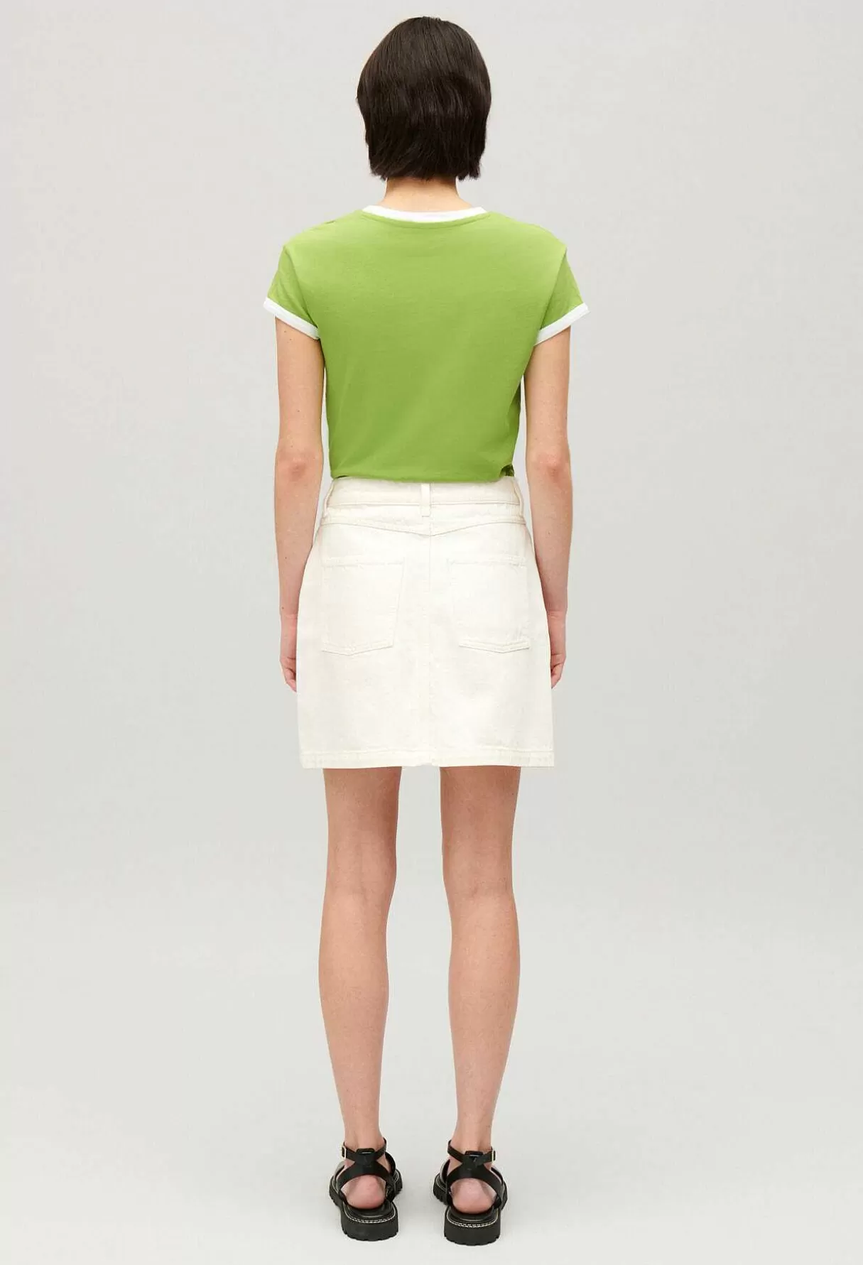 Claudie Pierlot Jupe Courte Jean Ecrue Clearance