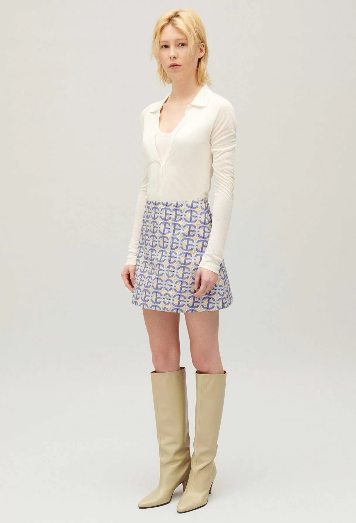 Claudie Pierlot Jupe Courte Trapeze Monogramme New