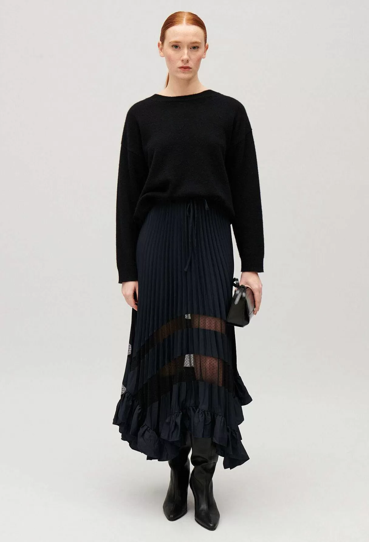 Claudie Pierlot Jupe Midi Plisee Et Asymetrique Online