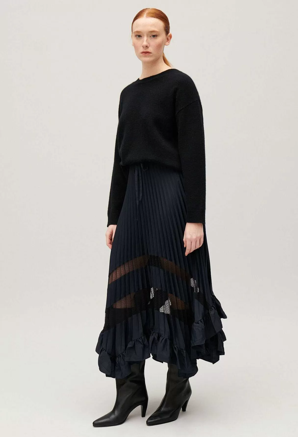 Claudie Pierlot Jupe Midi Plisee Et Asymetrique Online