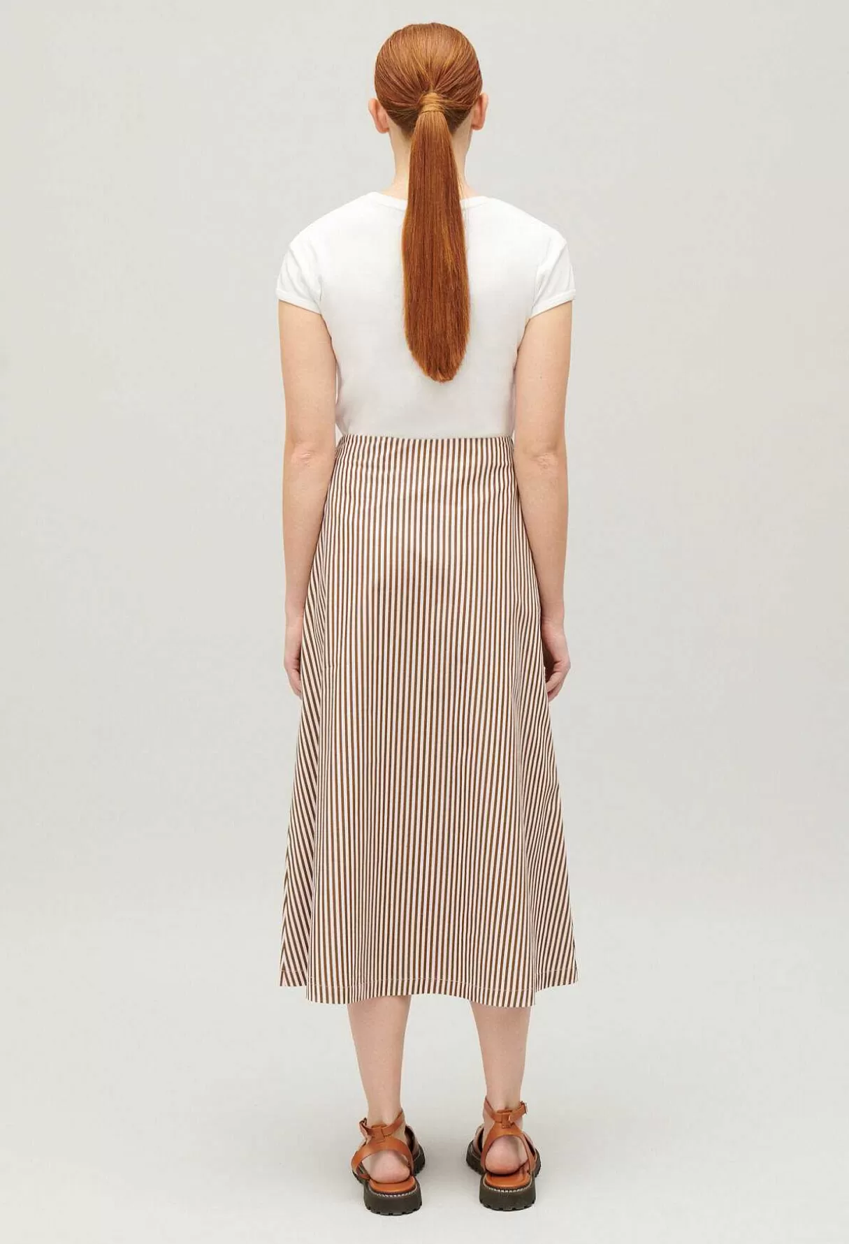 Claudie Pierlot Jupe Midi Rayures Bronze Online