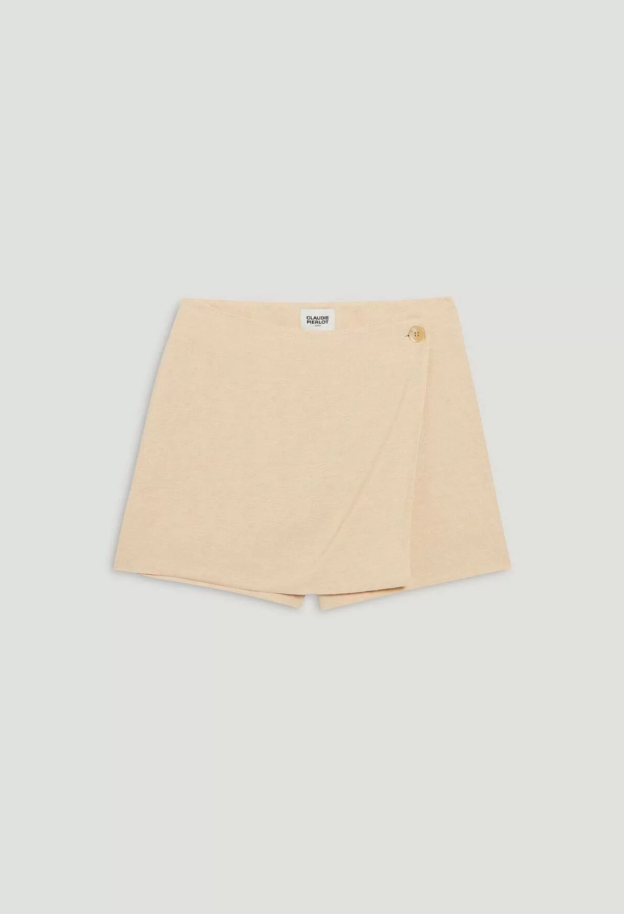 Claudie Pierlot Jupe Short Portefeuille Beige Shop