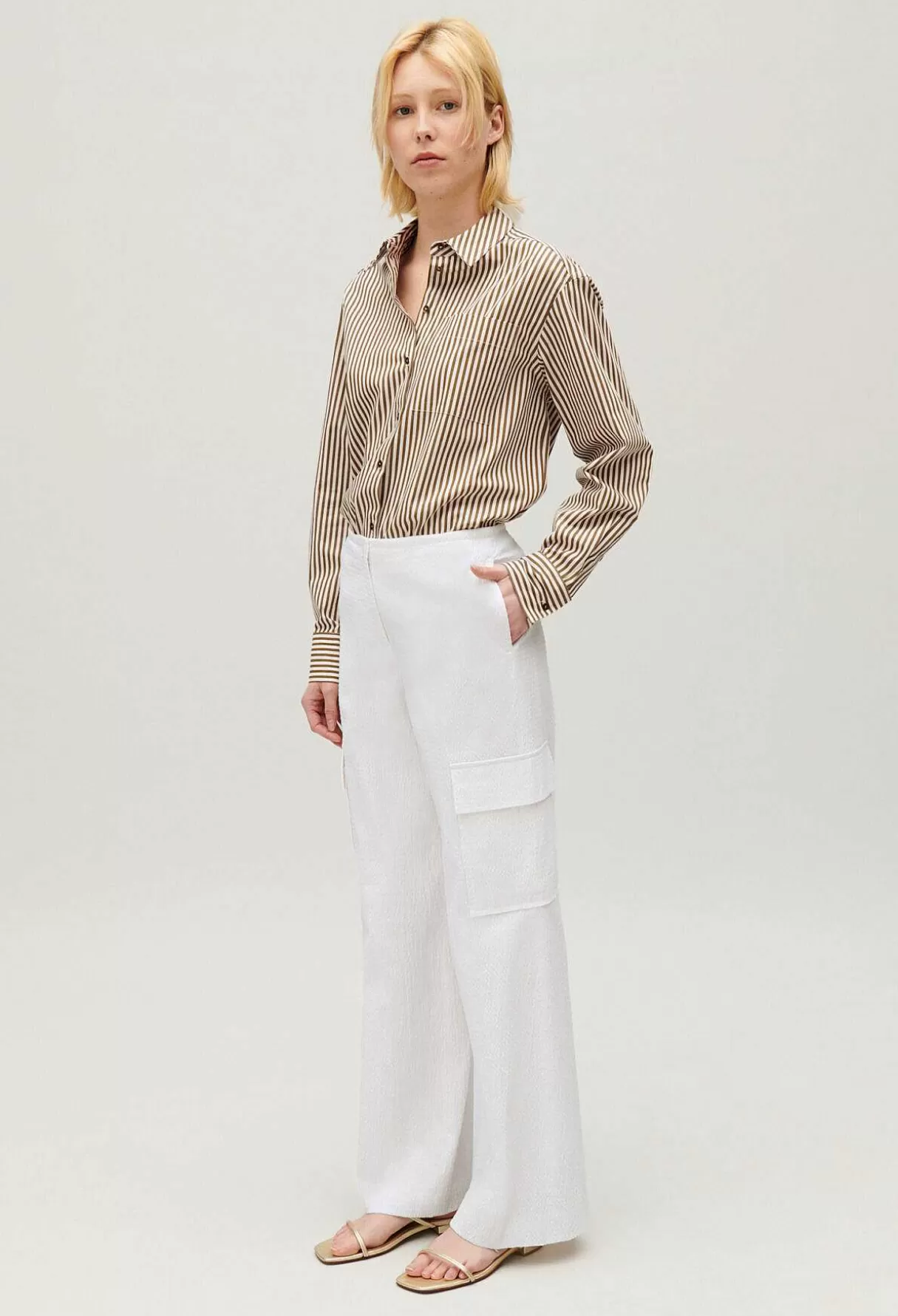 Claudie Pierlot Pantalon Cargo Blanc Flash Sale