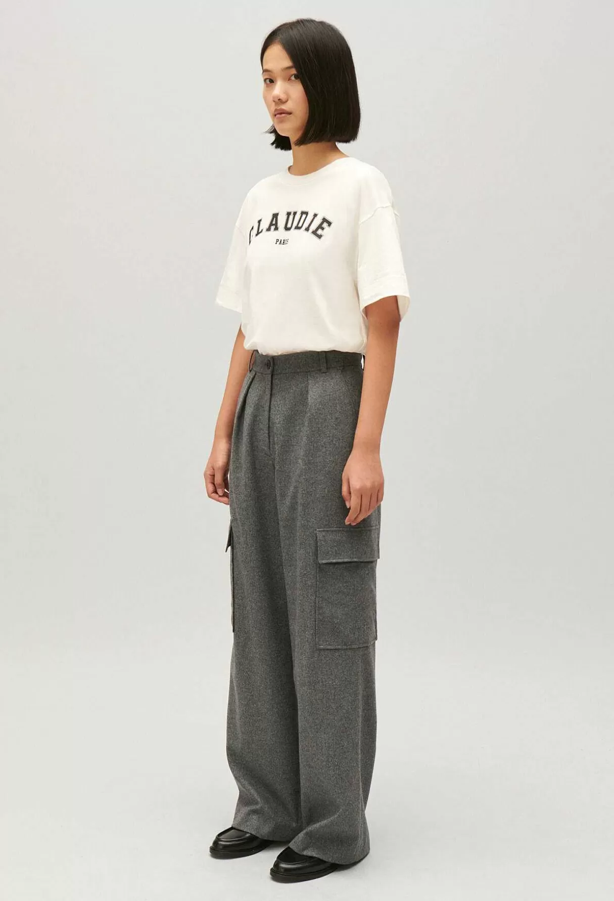 Claudie Pierlot Pantalon Cargo Gris Clair Best