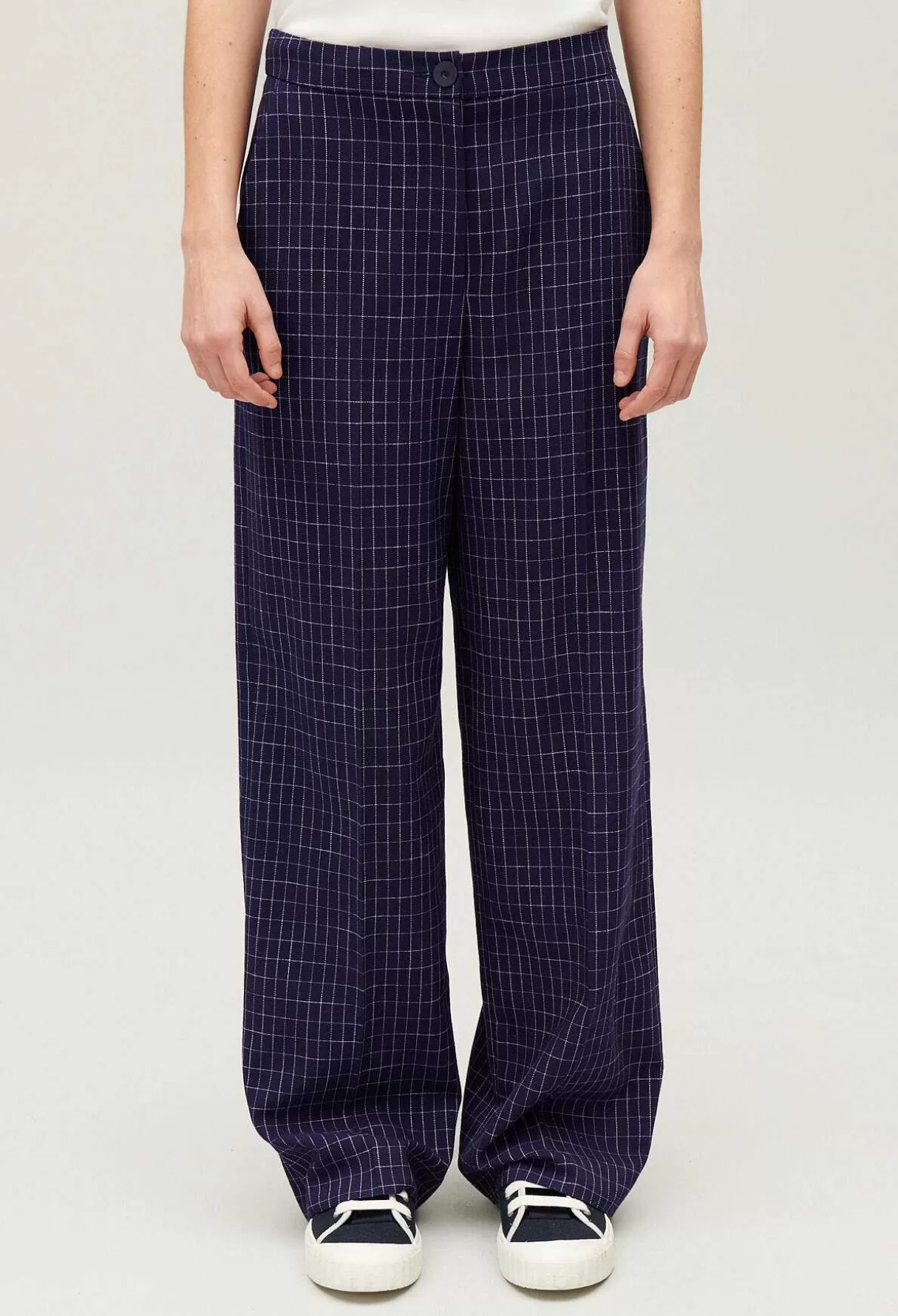 Claudie Pierlot Pantalon Costume Carreaux Indigo Store
