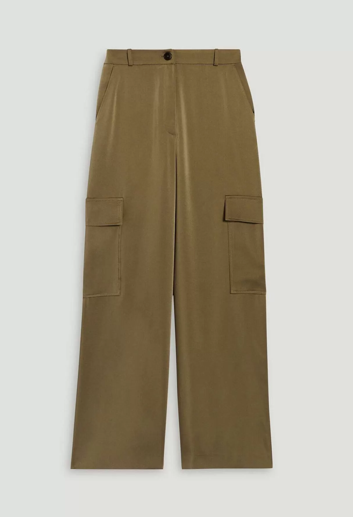 Claudie Pierlot Pantalon Fluide Satine Cargo Kaki Clearance
