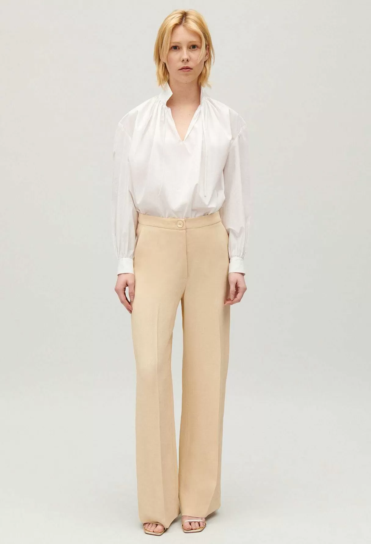Claudie Pierlot Pantalon Large Beige Best