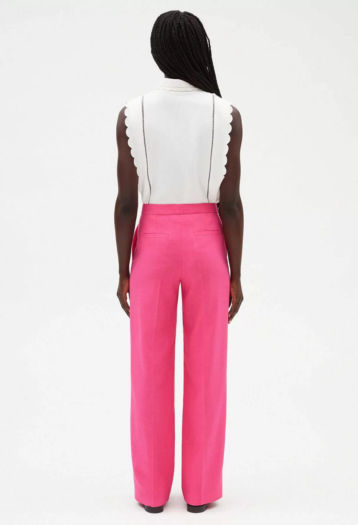 Claudie Pierlot Pantalon Large Rose Discount