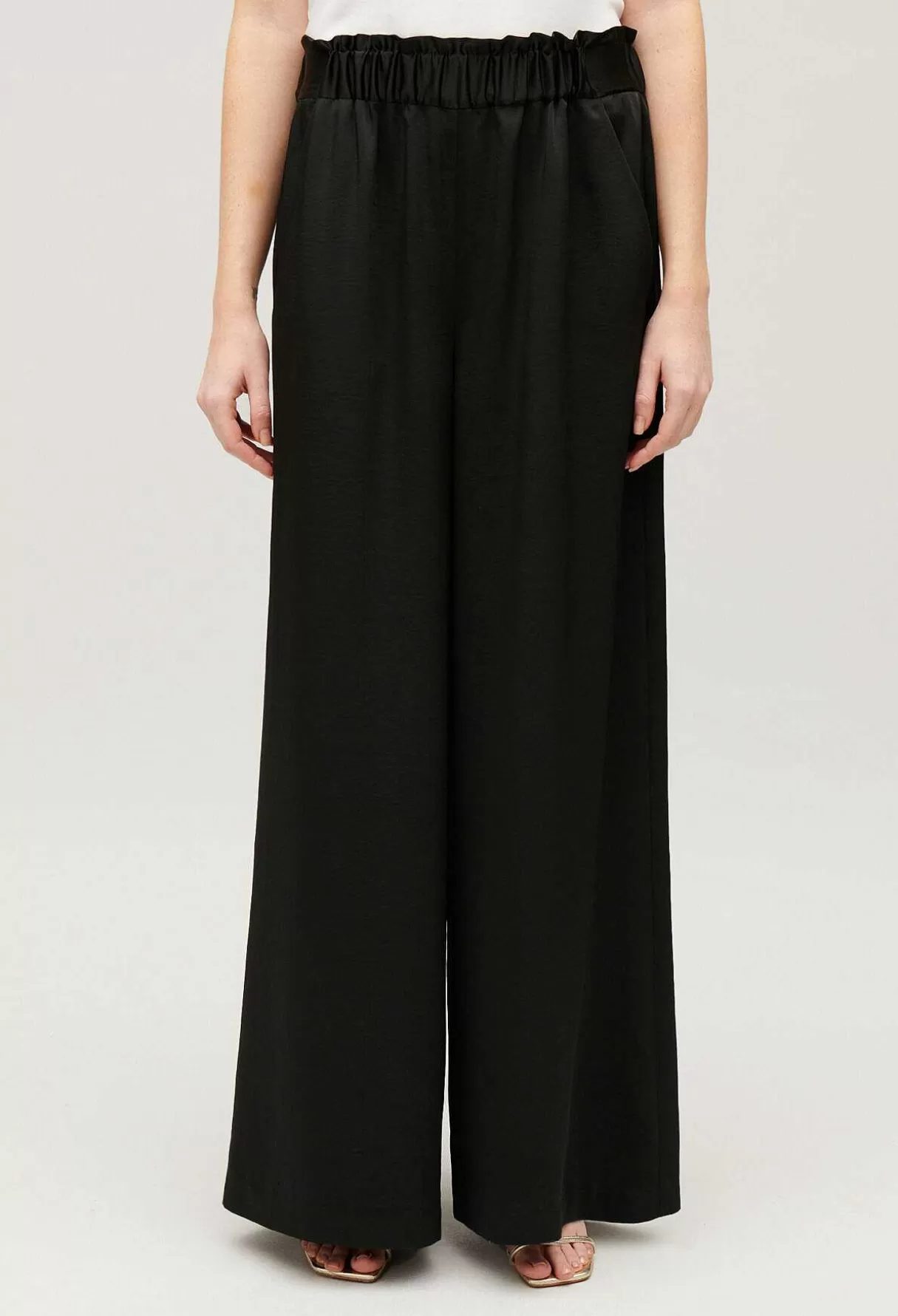 Claudie Pierlot Pantalon Large Taille Smockee Clearance