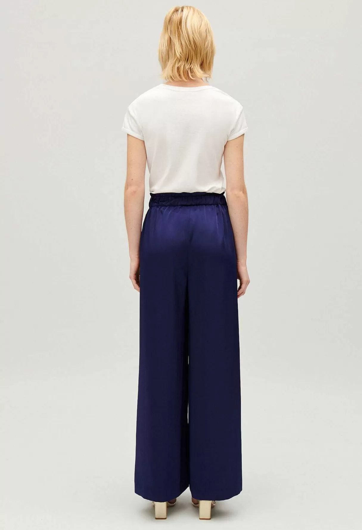 Claudie Pierlot Pantalon Large Taille Smockee Flash Sale