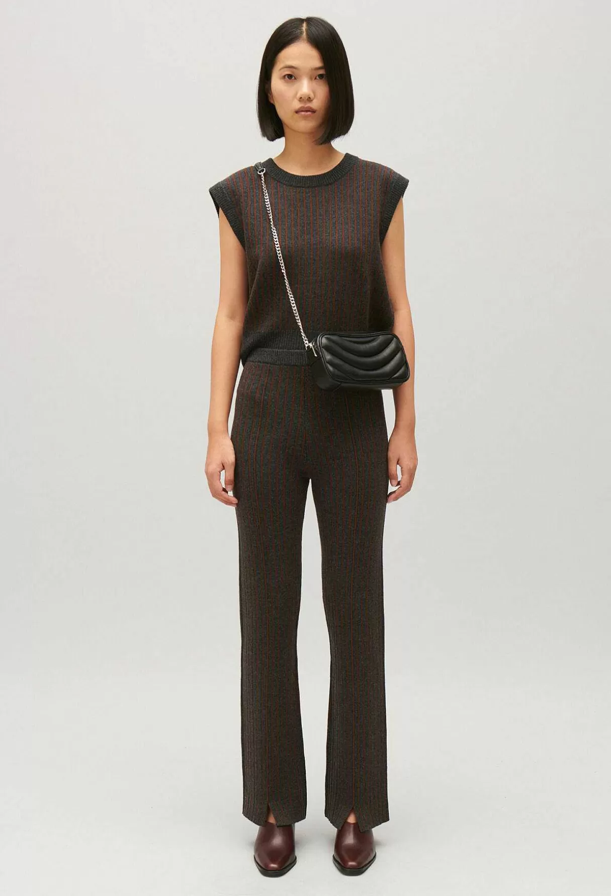 Claudie Pierlot Pantalon Maille Rayee Best