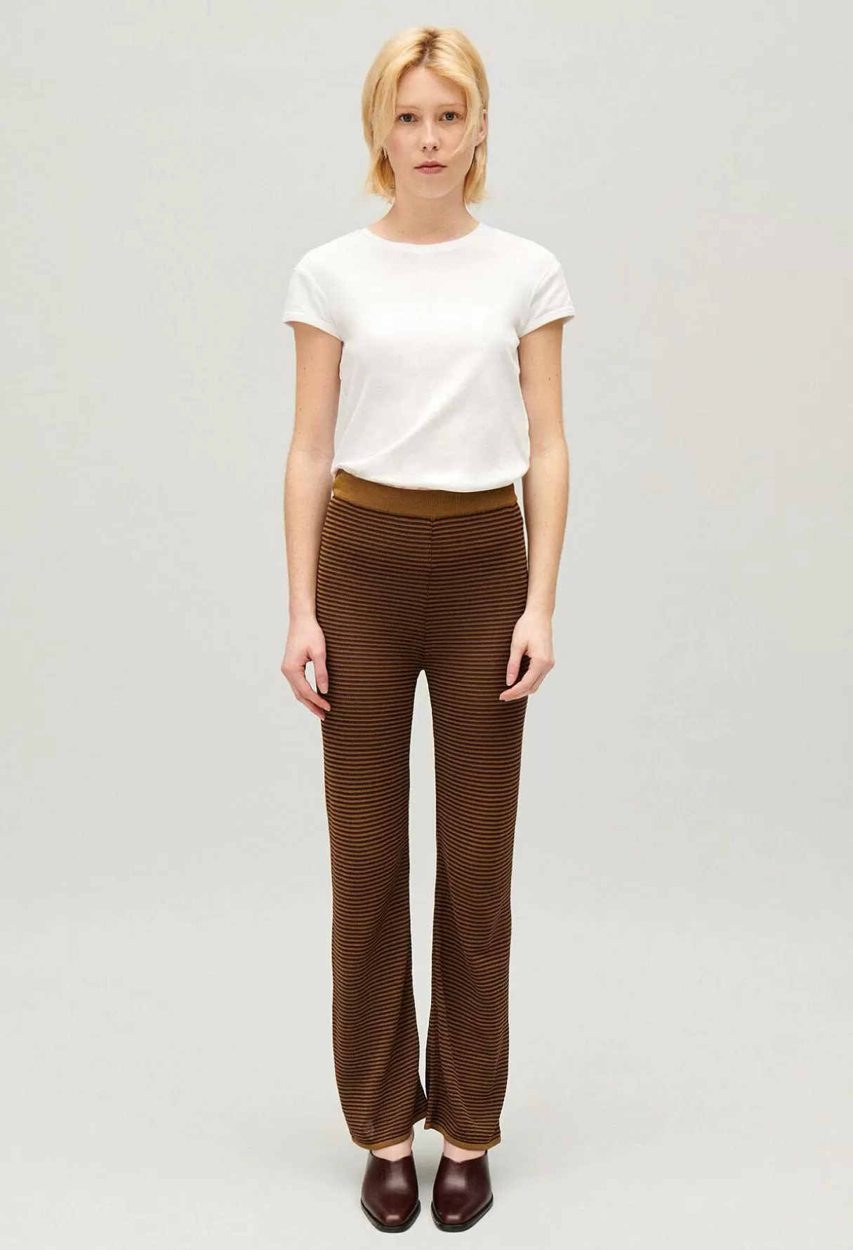 Claudie Pierlot Pantalon Rayures Marron Cheap