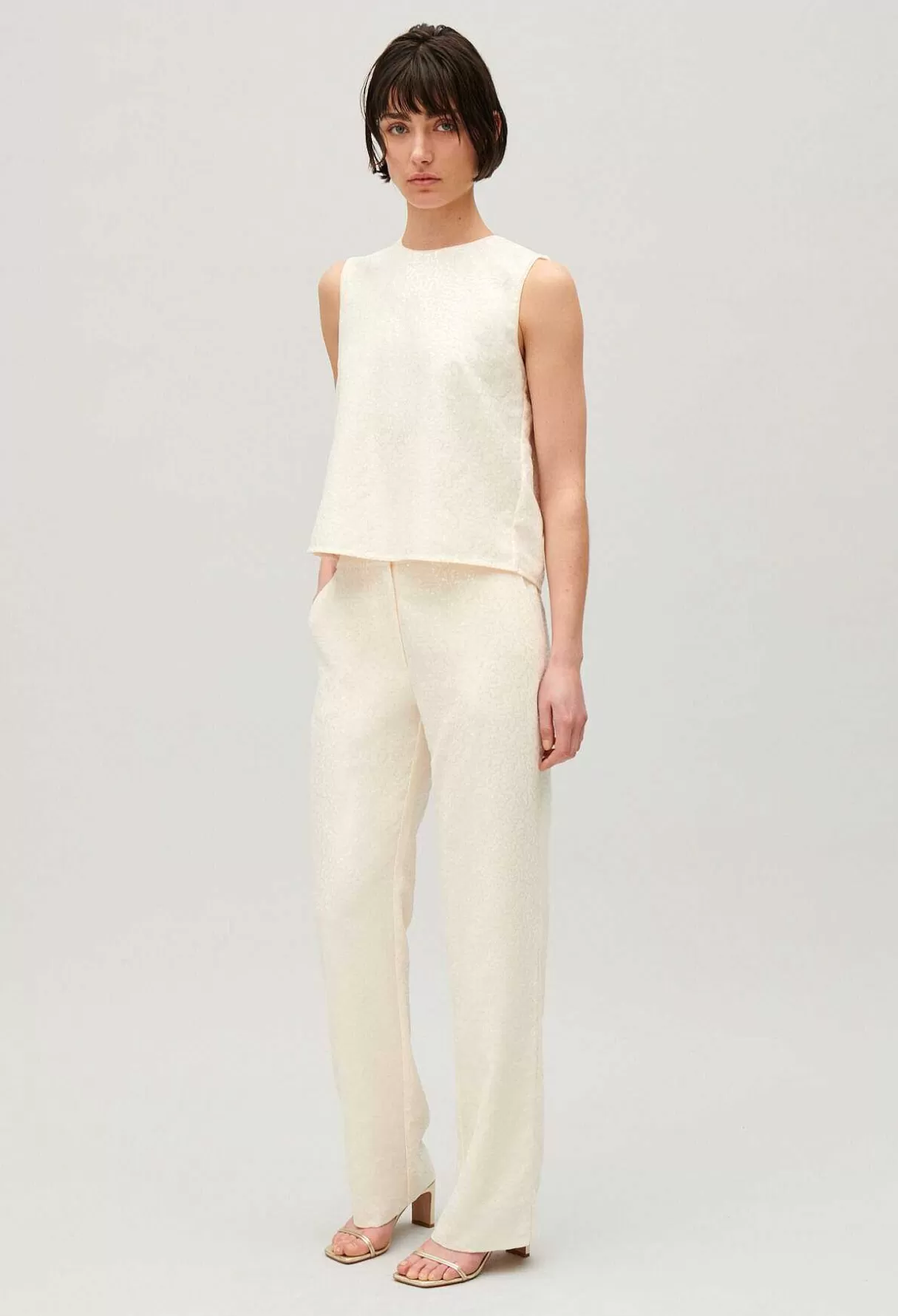 Claudie Pierlot Pantalon Sequins Ecru Shop