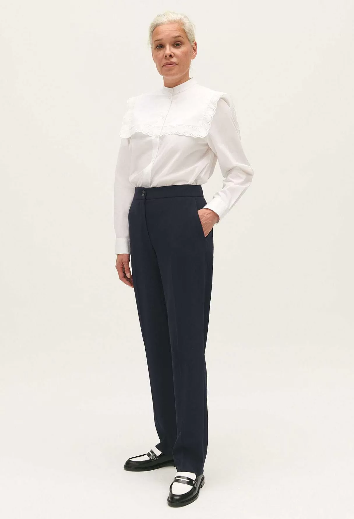 Claudie Pierlot Pantalon Tailleur Bleu Marine Clearance