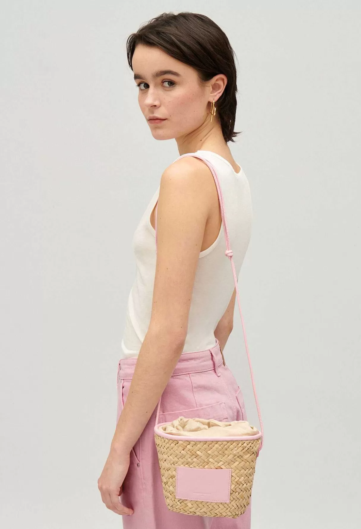 Claudie Pierlot Petit Panier Adryan Paille Flash Sale