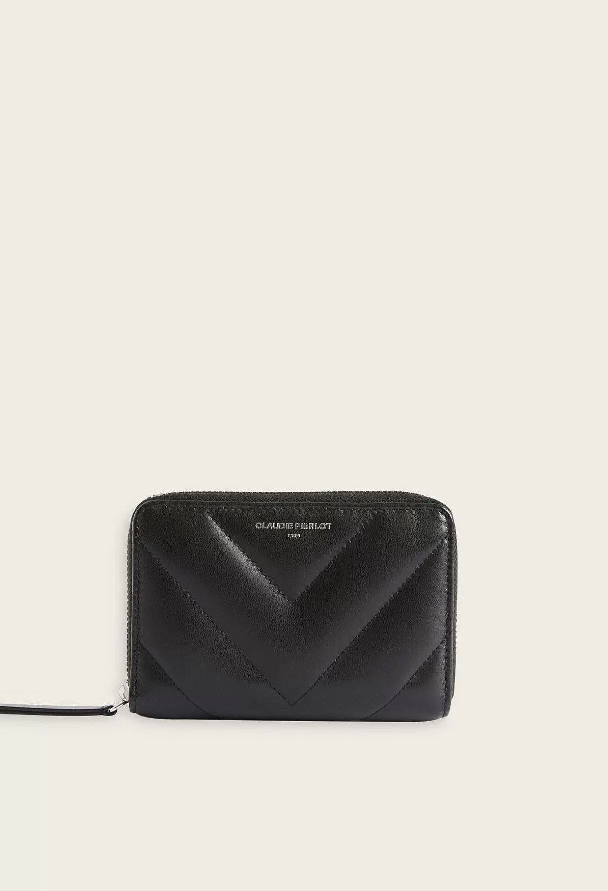 Claudie Pierlot Portefeuille Cuir Matelasse Flash Sale