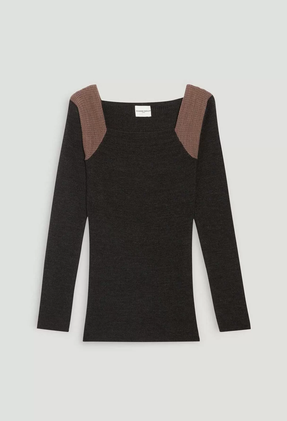 Claudie Pierlot Pull Cotele Gris Chine New