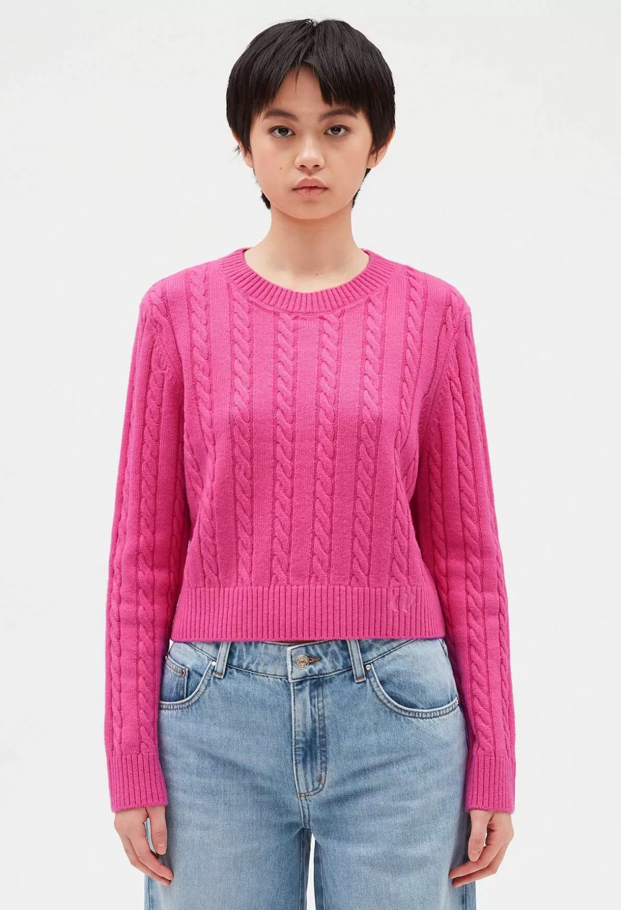 Claudie Pierlot Pull Court Maille Torsadee Hot