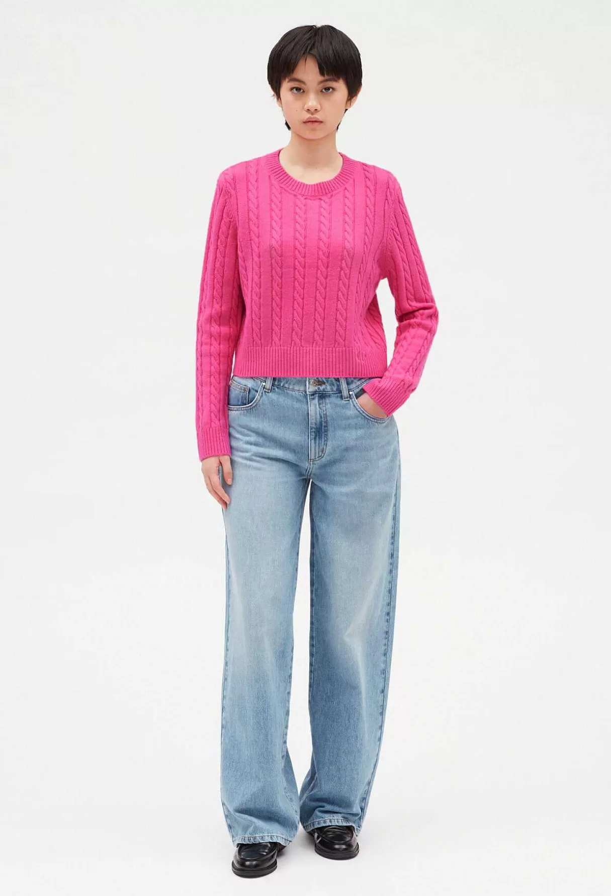 Claudie Pierlot Pull Court Maille Torsadee Hot