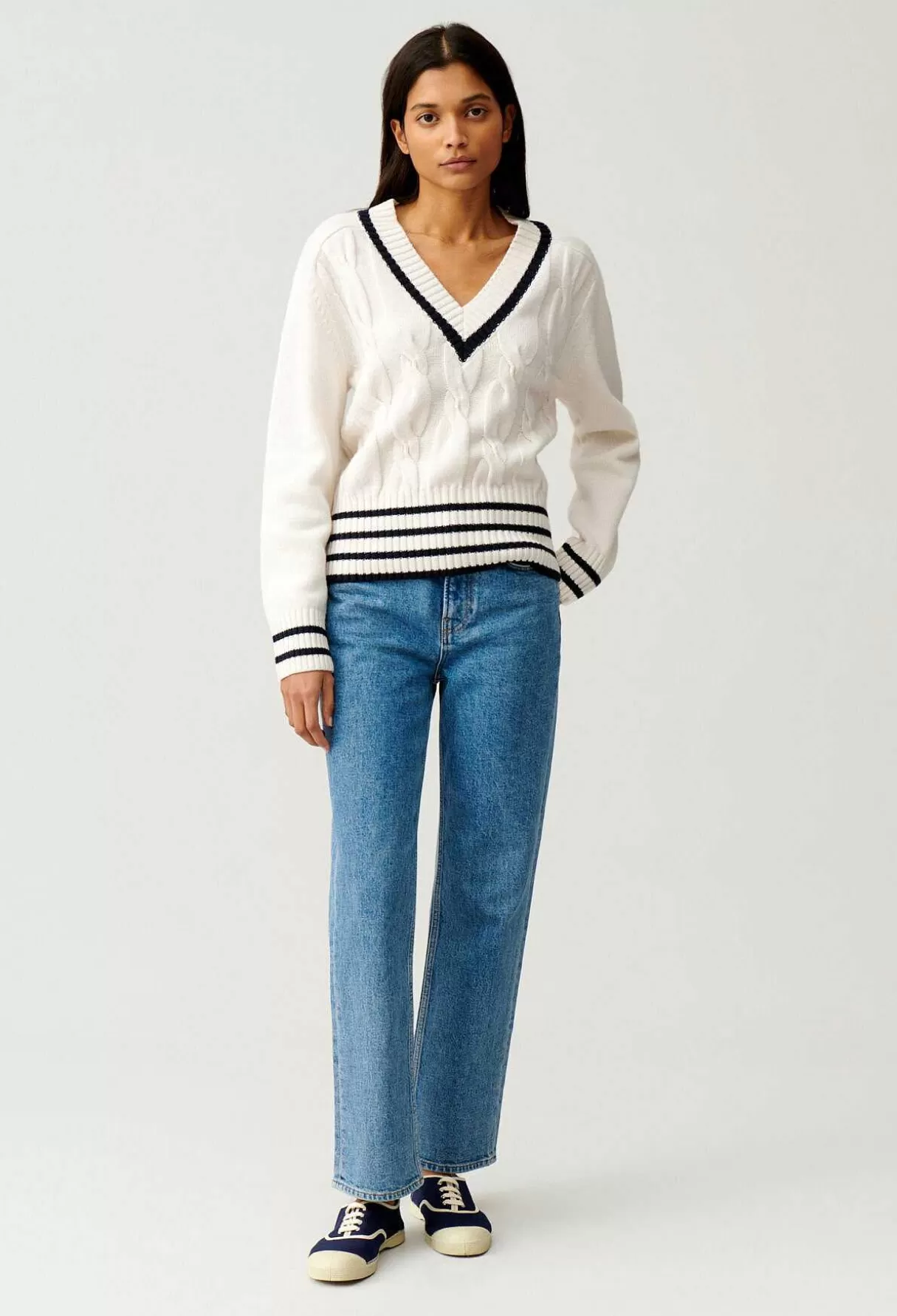 Claudie Pierlot Pull Maille Torsadee Beige Online