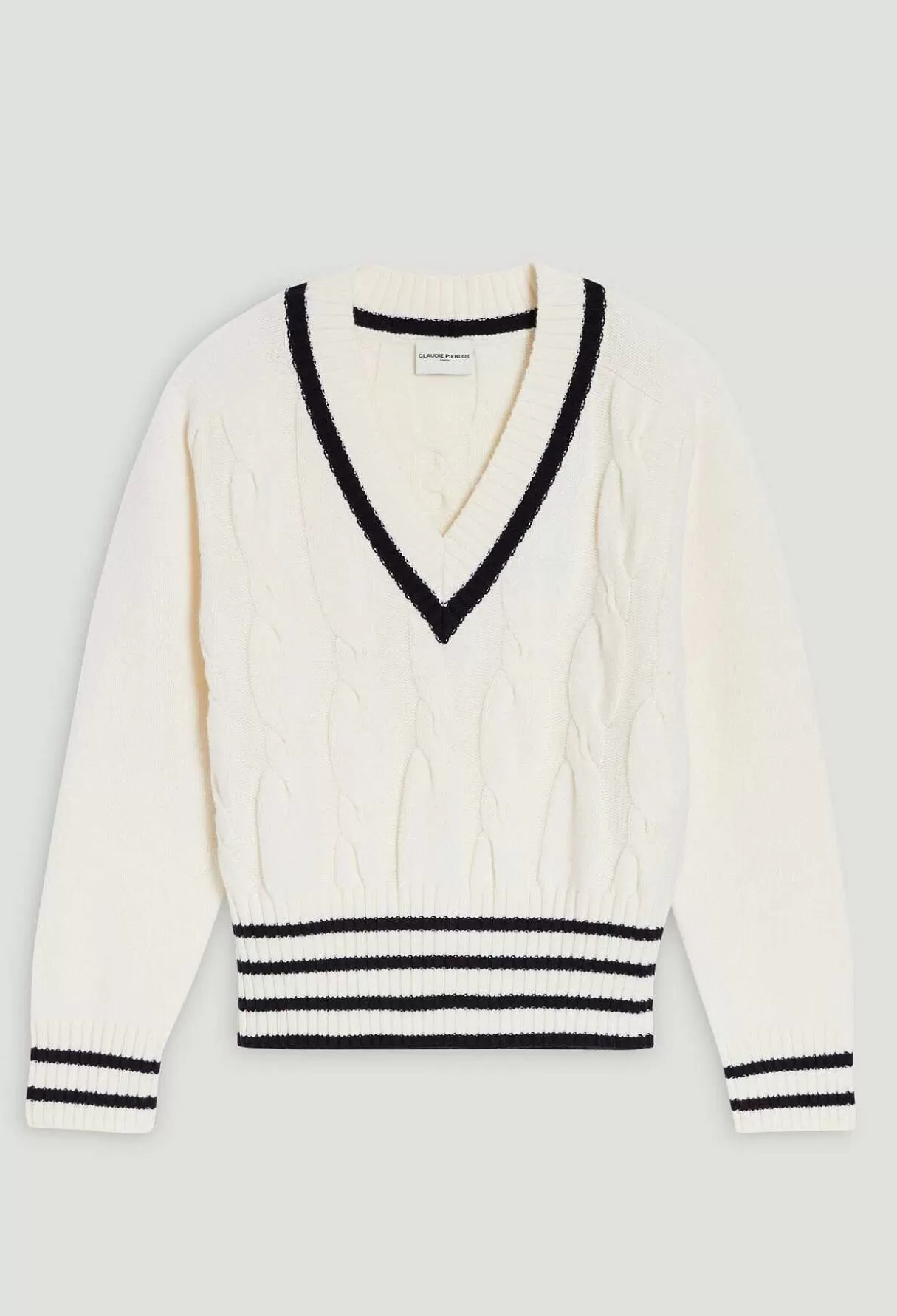 Claudie Pierlot Pull Maille Torsadee Beige Online