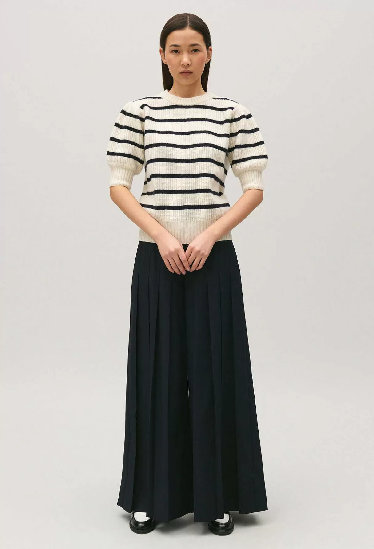 Claudie Pierlot Pull Mariniere Maille Epaisse Discount