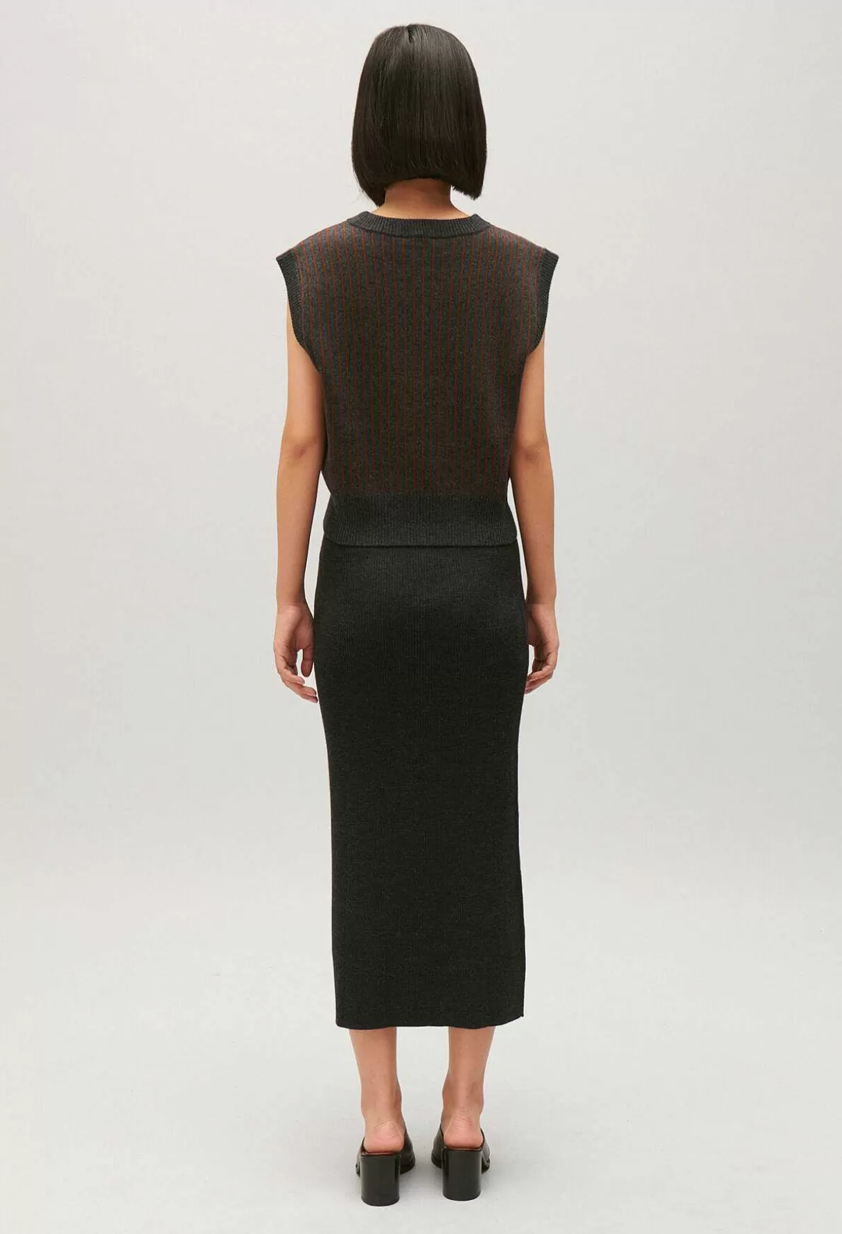 Claudie Pierlot Pull Sans Manches Maille Rayee Fashion
