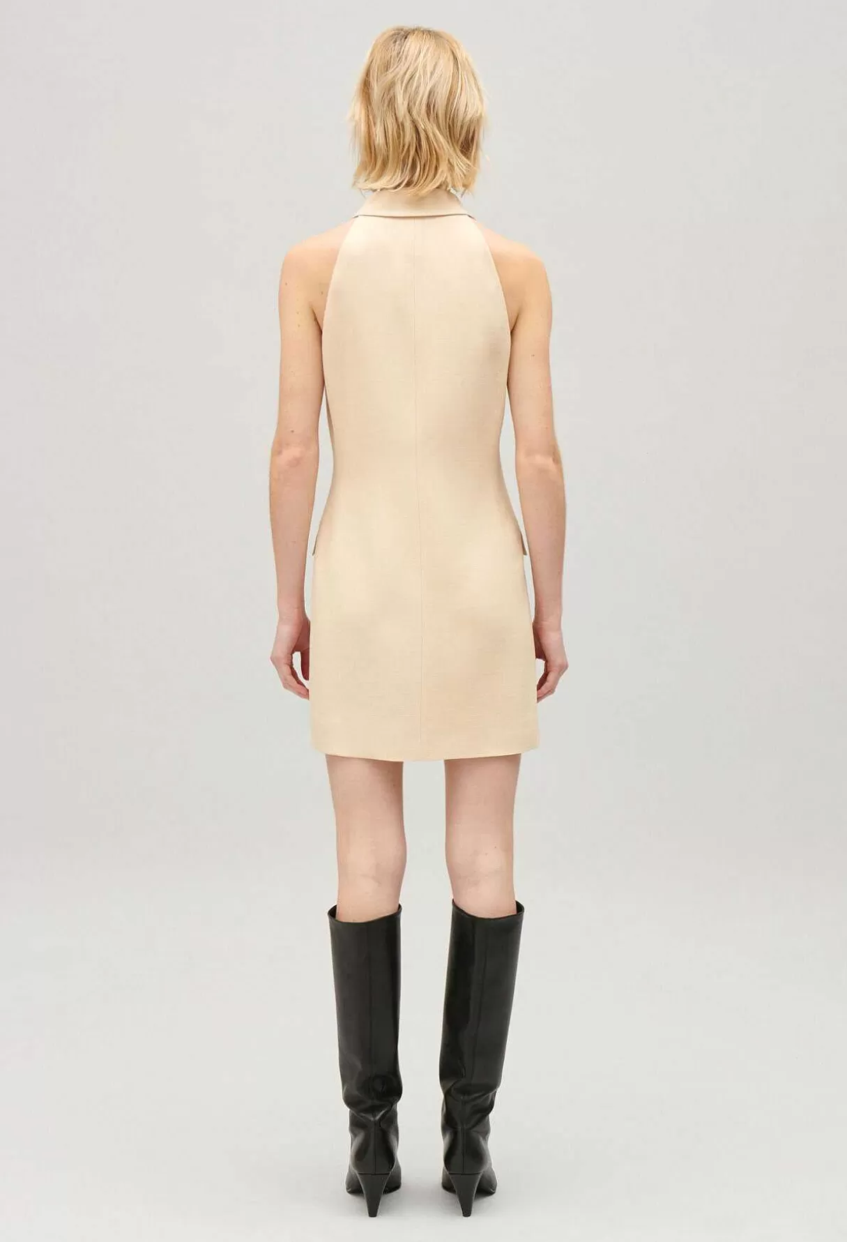 Claudie Pierlot Robe Courte Boutons Beige Sale