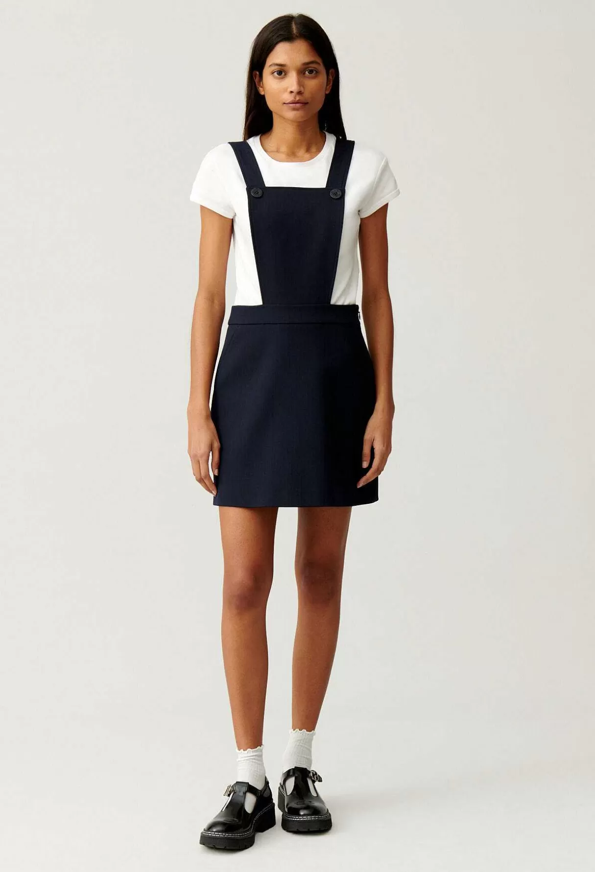 Claudie Pierlot Robe Courte Bretelles Marine Best Sale