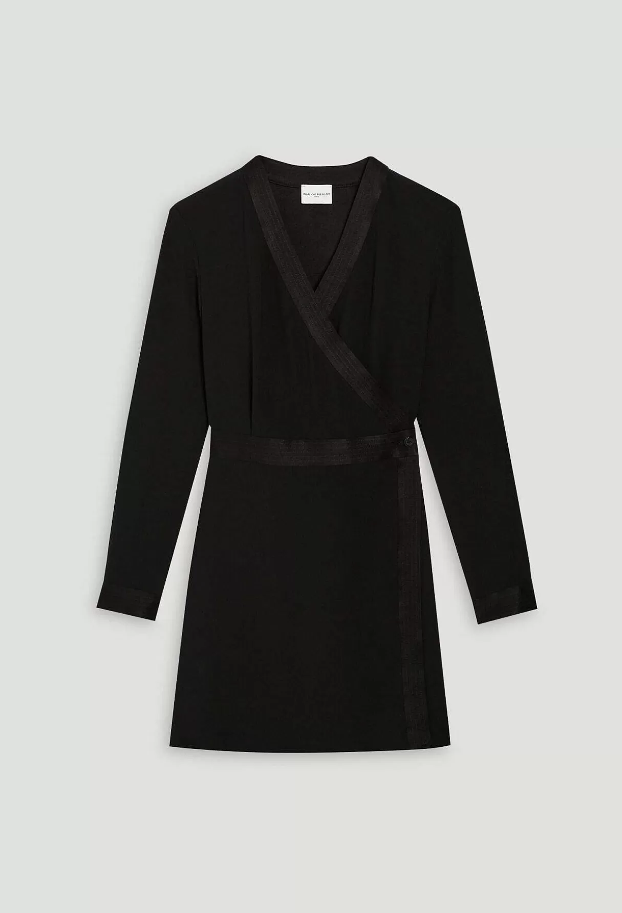 Claudie Pierlot Robe Courte Cache-Coeur Noir Cheap