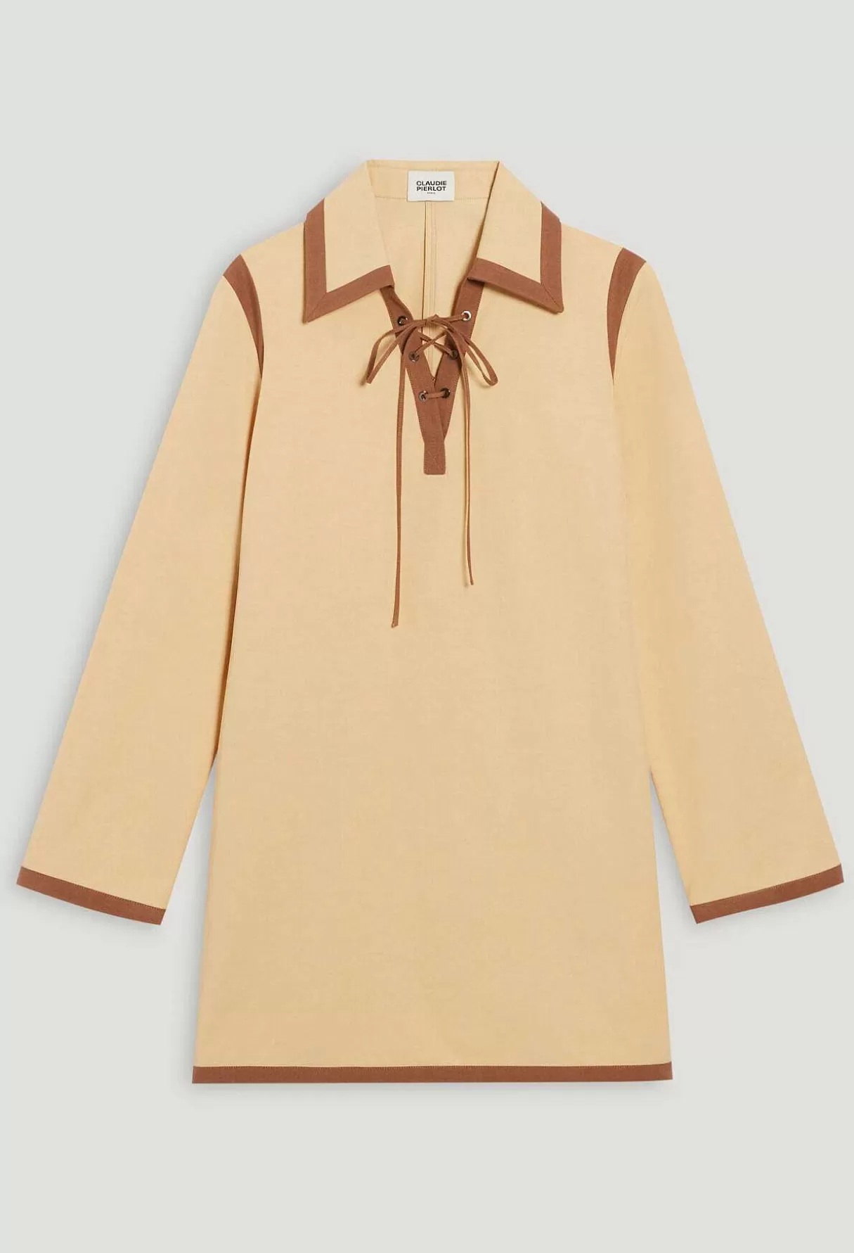 Claudie Pierlot Robe Courte Lacee Beige Hot